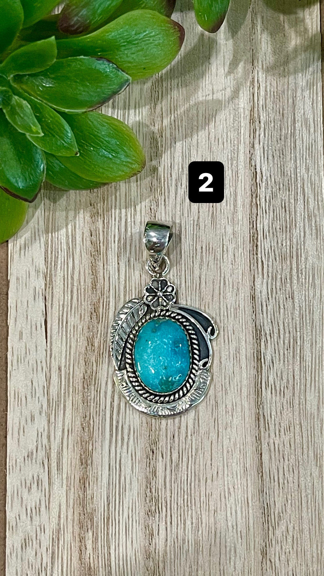 Southwest Handmade Sonoran Mountain Turquoise & Sterling Silver Pendant