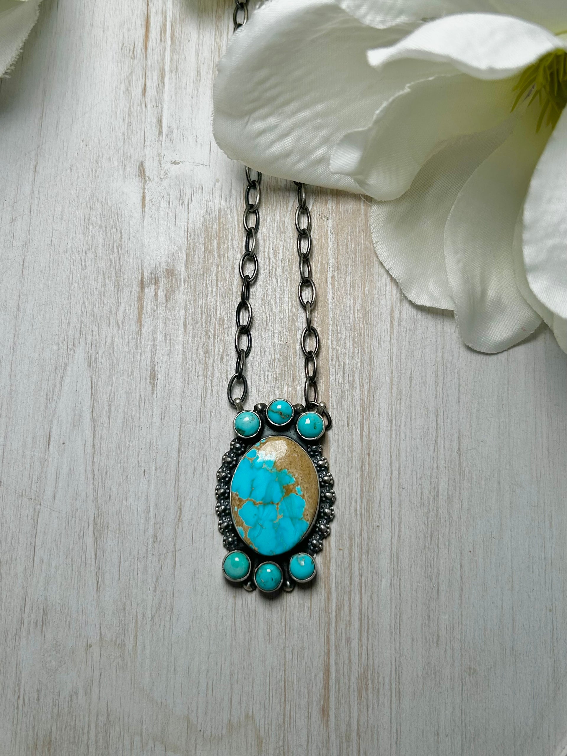 Amos Jake Mixed Turquoise & Sterling Silver Necklace