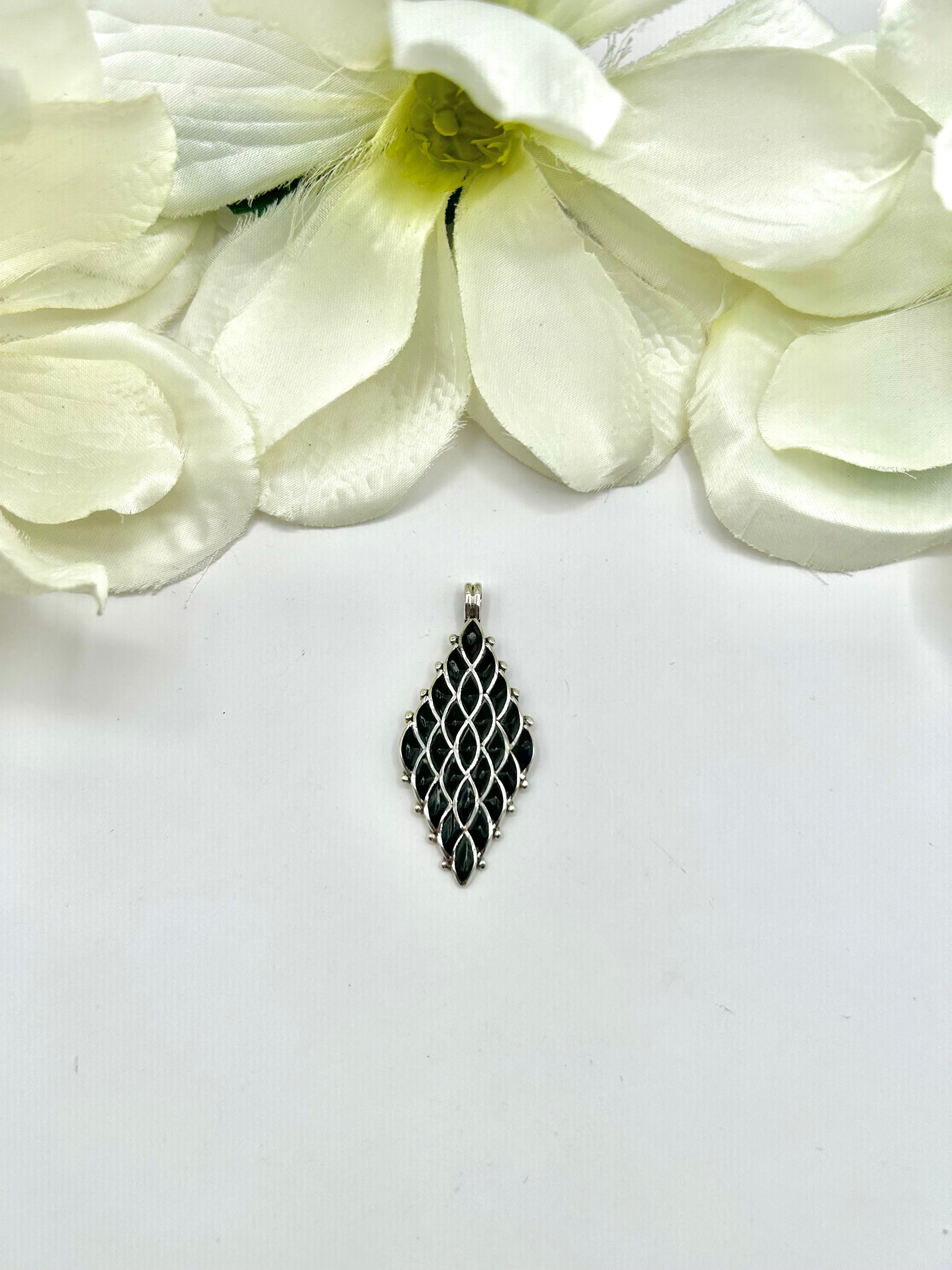 Navajo Made Onyx & Sterling Silver Pendant