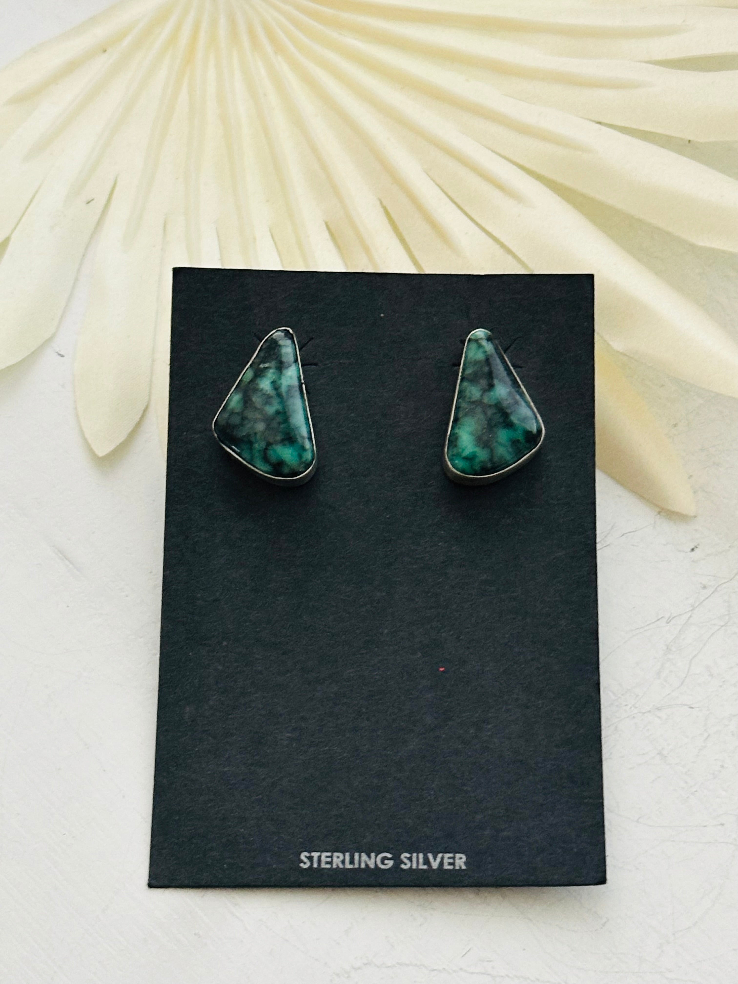 Alfred Martinez New Lander Turquoise & Sterling Silver Post Earrings