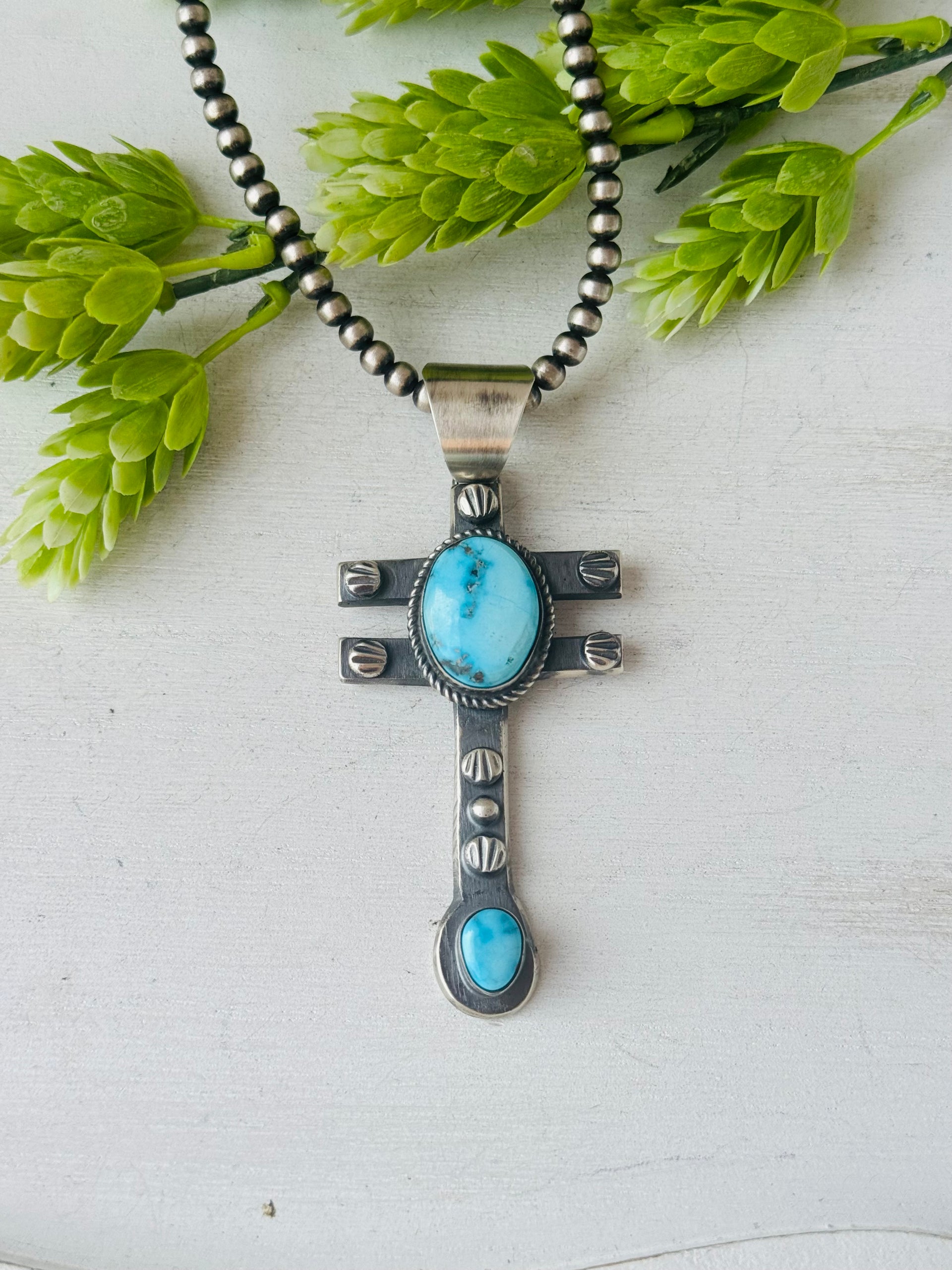 Chimney Butte Blue Ridge Turquoise & Sterling Silver Pendant