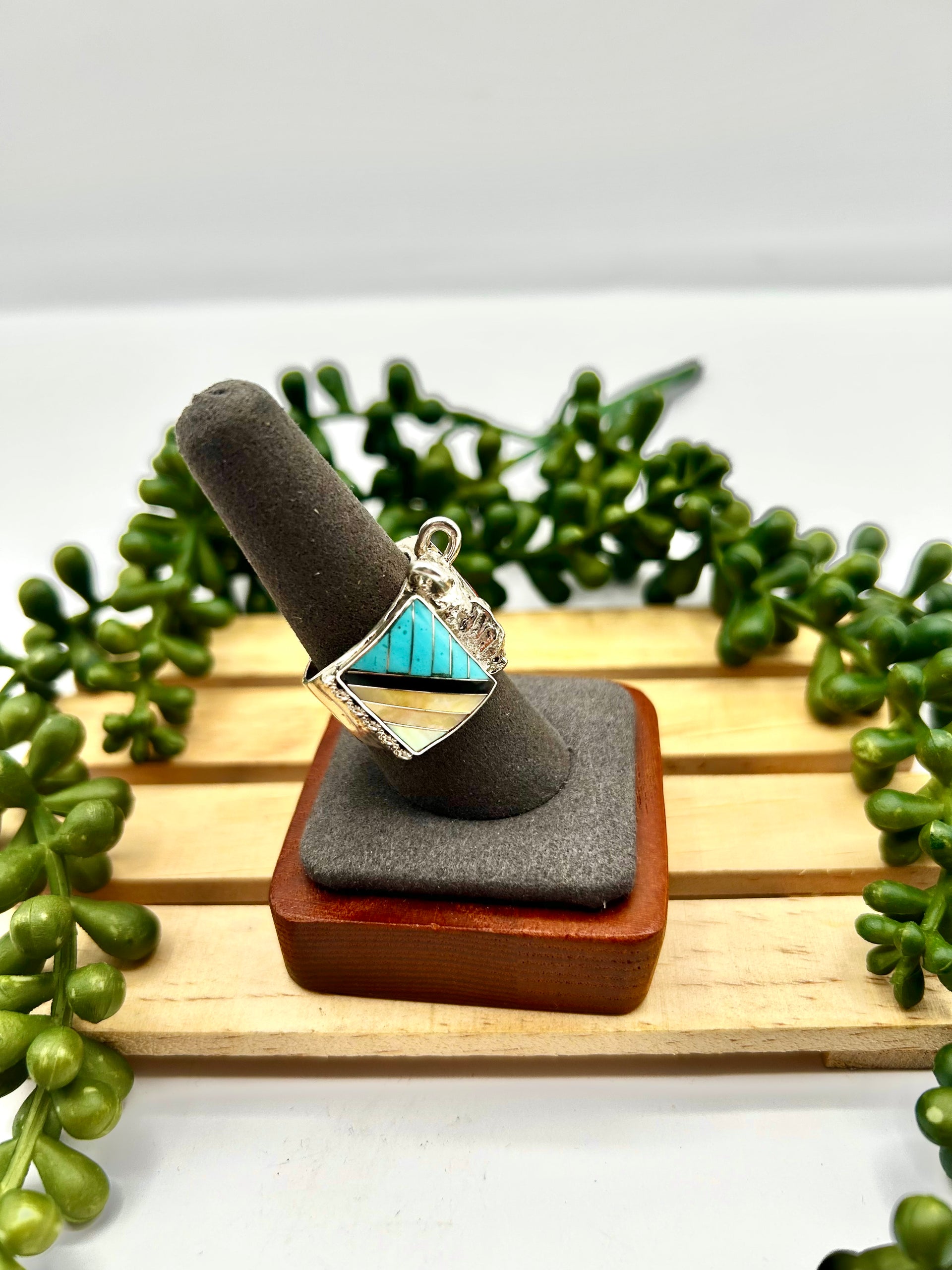Don Dewa Multi Stone & Sterling Silver Ring Size 9.25