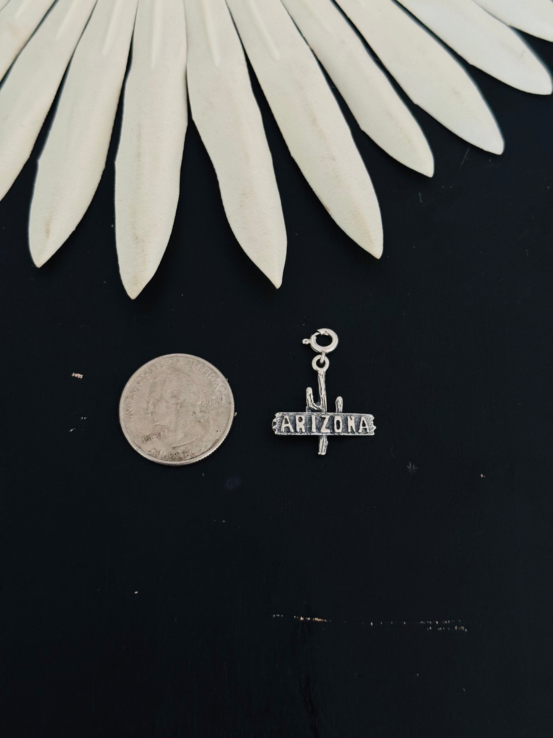 Navajo Made Sterling Silver Arizona Cast Charms