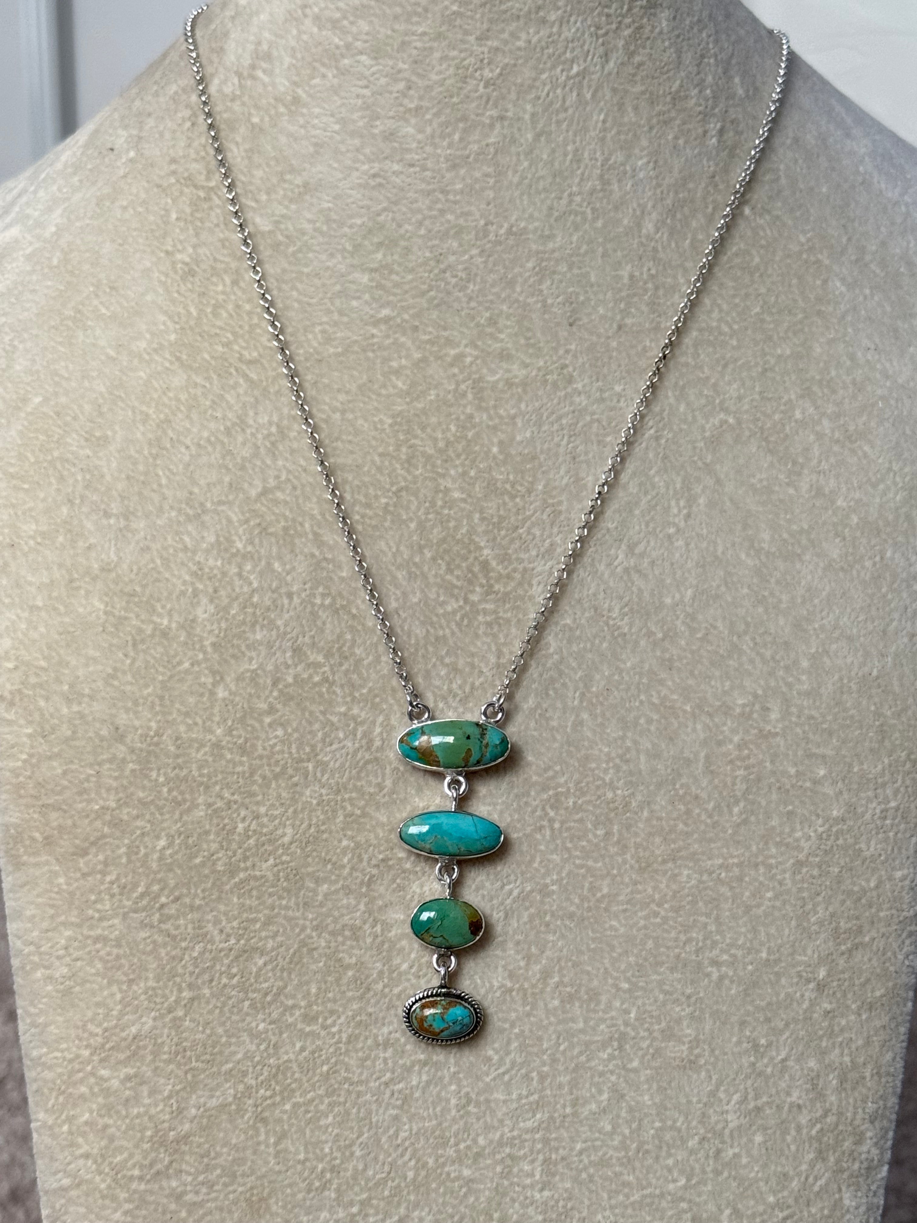 Southwest Handmade Kingman Turquoise & Sterling Silver Necklace