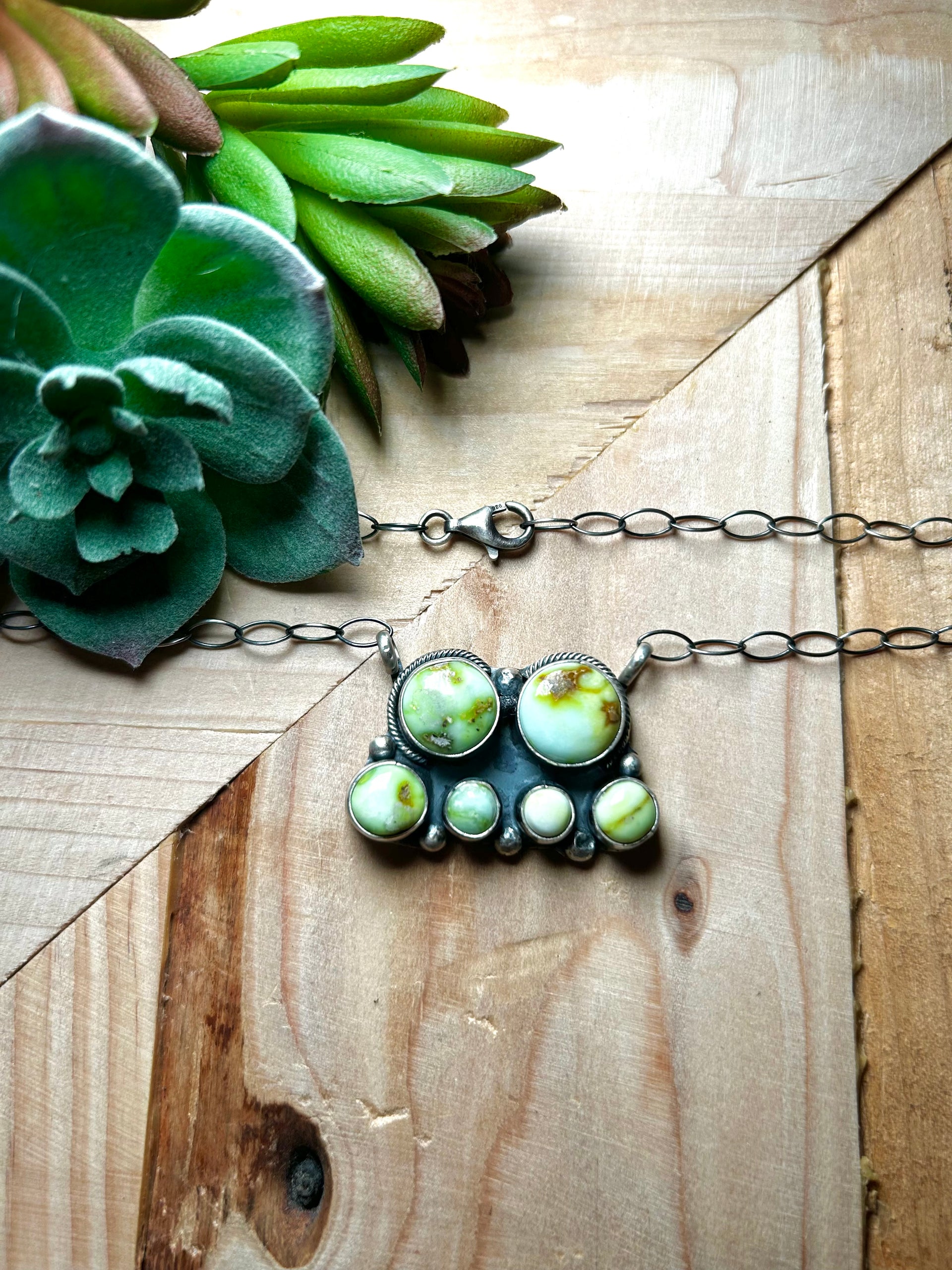 Talia Benally Palomino Variscite & Sterling Silver Necklace