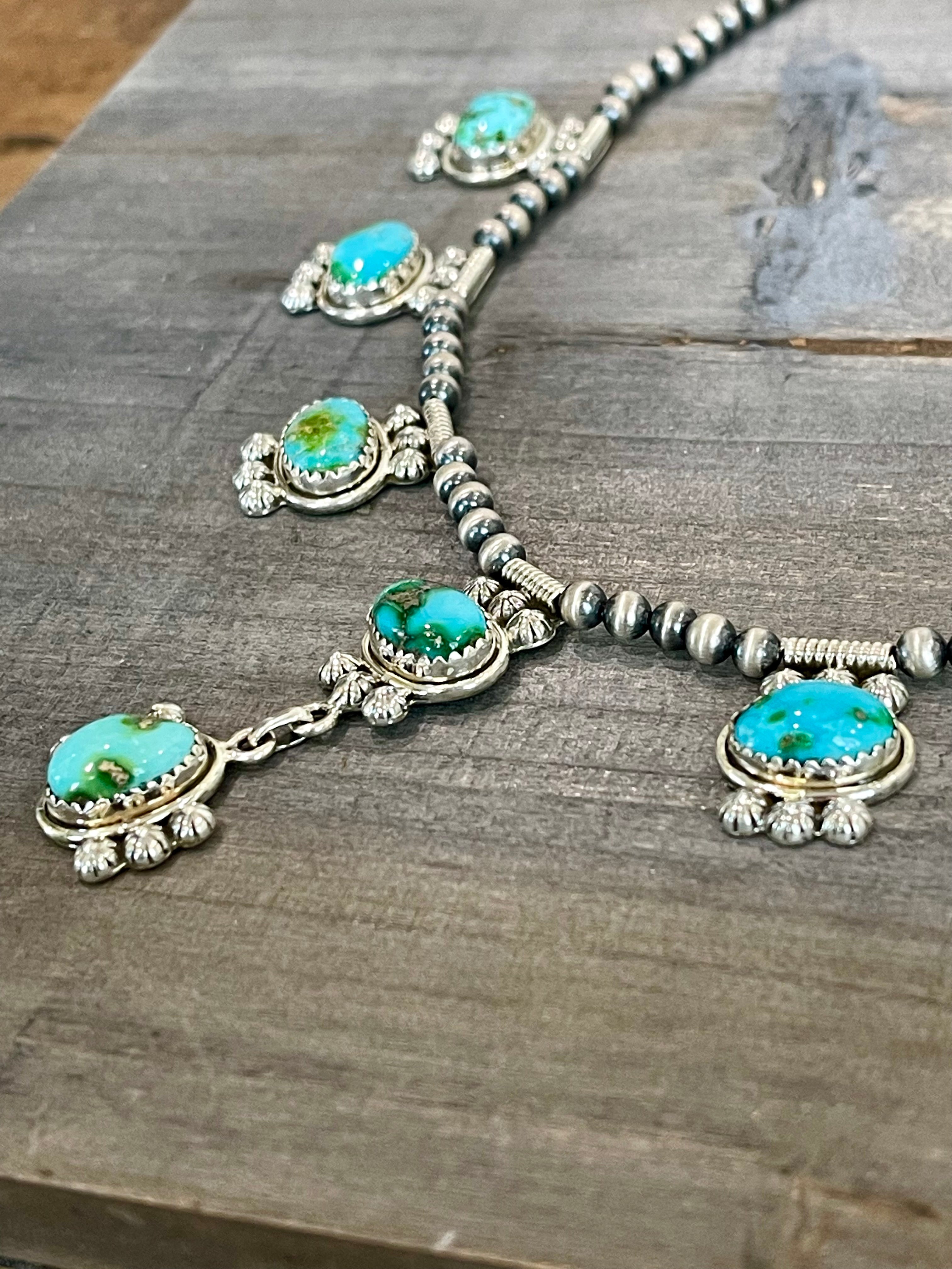 Southwest Handmade Sonoran Mountain Turquoise & Sterling Silver Necklace