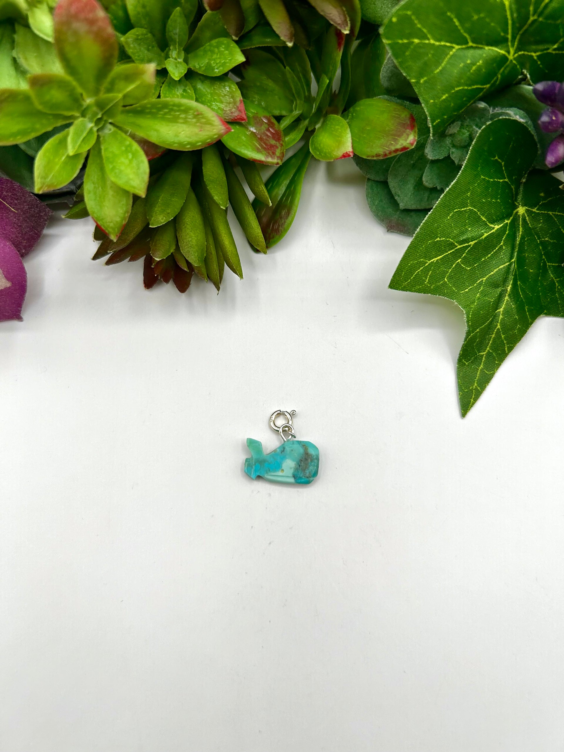 Navajo Made Mohave Turquoise & Sterling Silver Charms