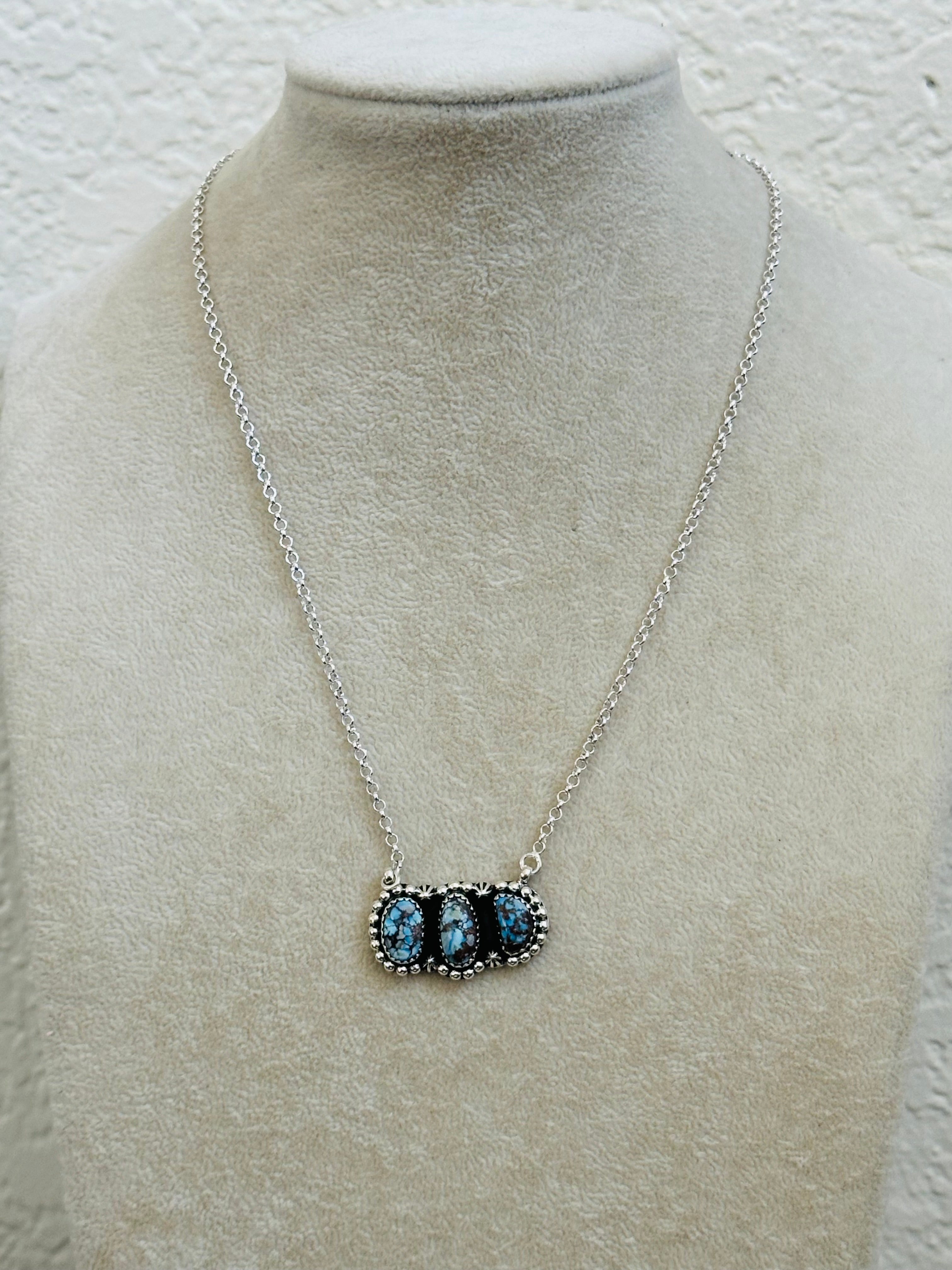 TTD “Array” Golden Hills Turquoise & Sterling Silver Necklace