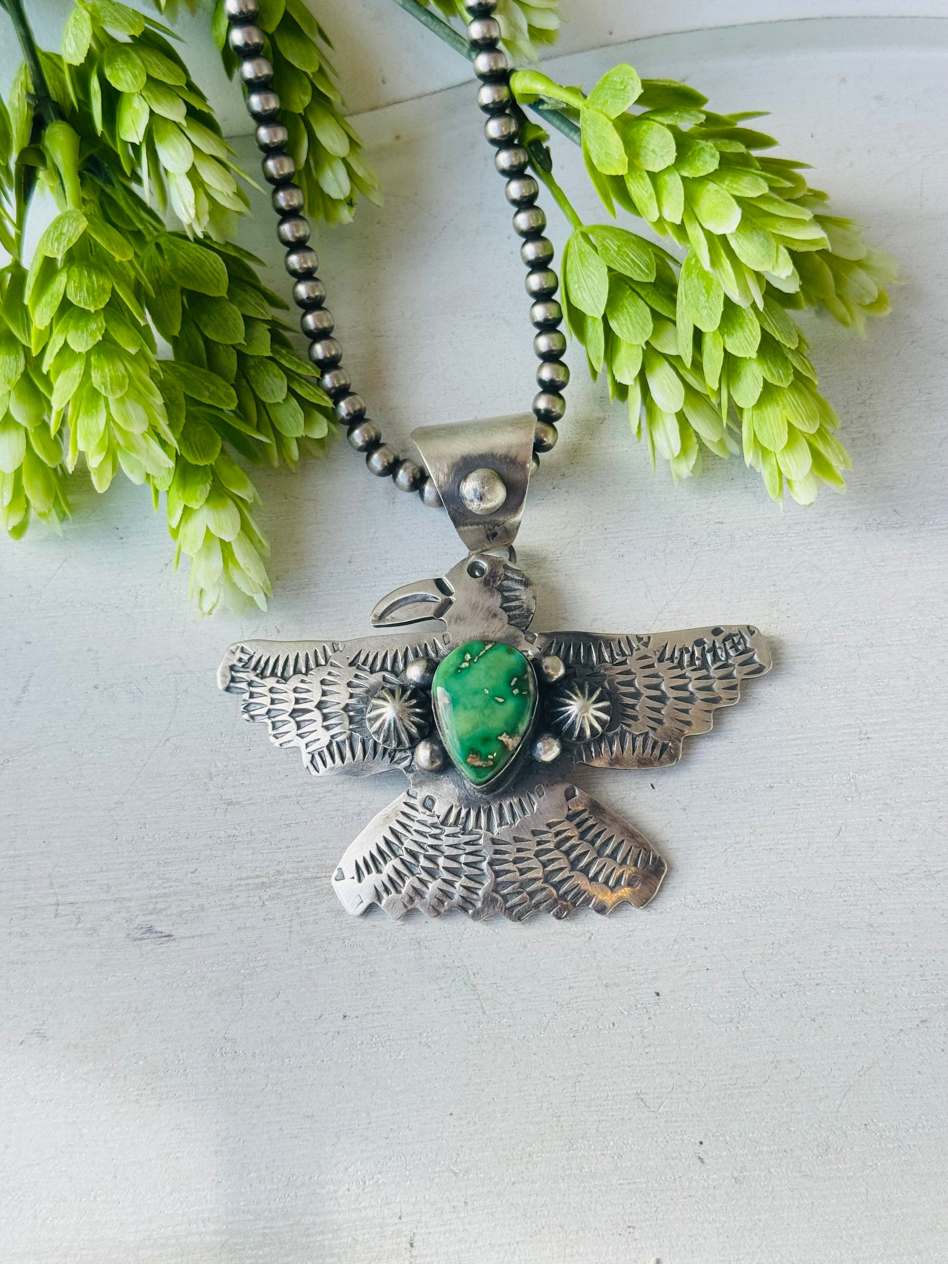 Chimney Butte Sonoran Mountain & Sterling Silver Thunderbird Pendant