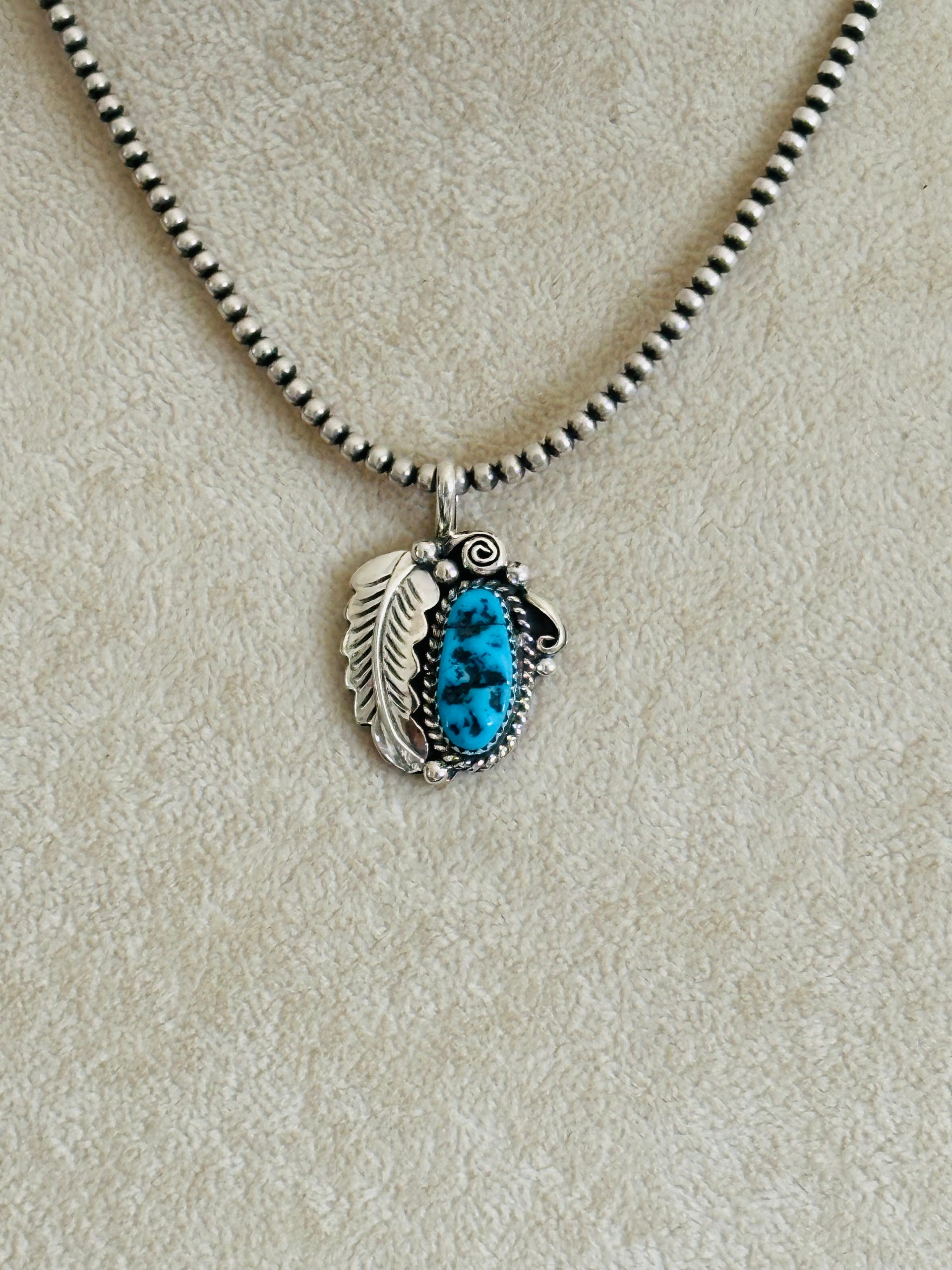 Julia Etsitty Kingman Turquoise & Sterling Silver Pendants