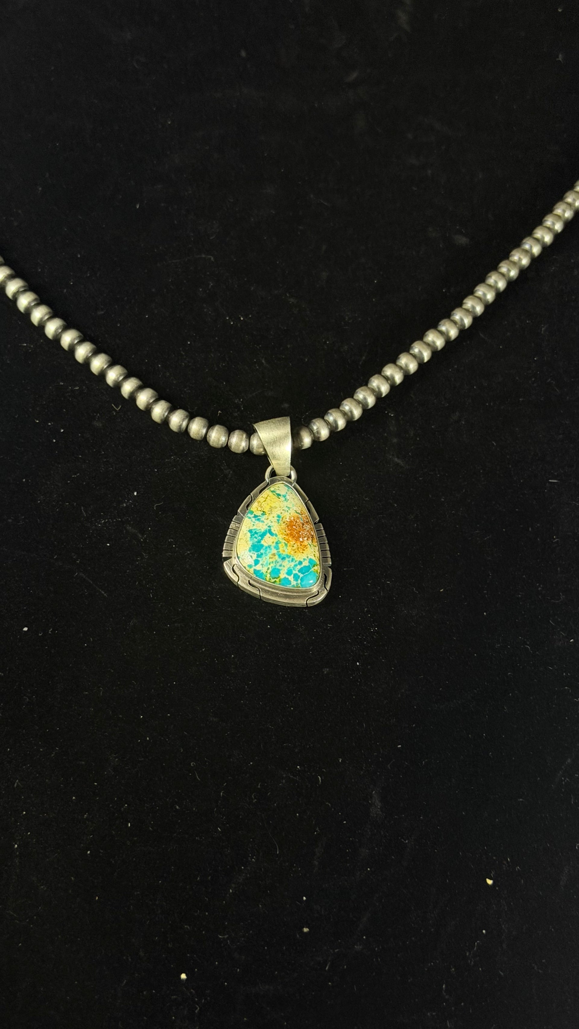 Dave Skeets Sonoran Mountain Turquoise & Sterling Silver Pendant