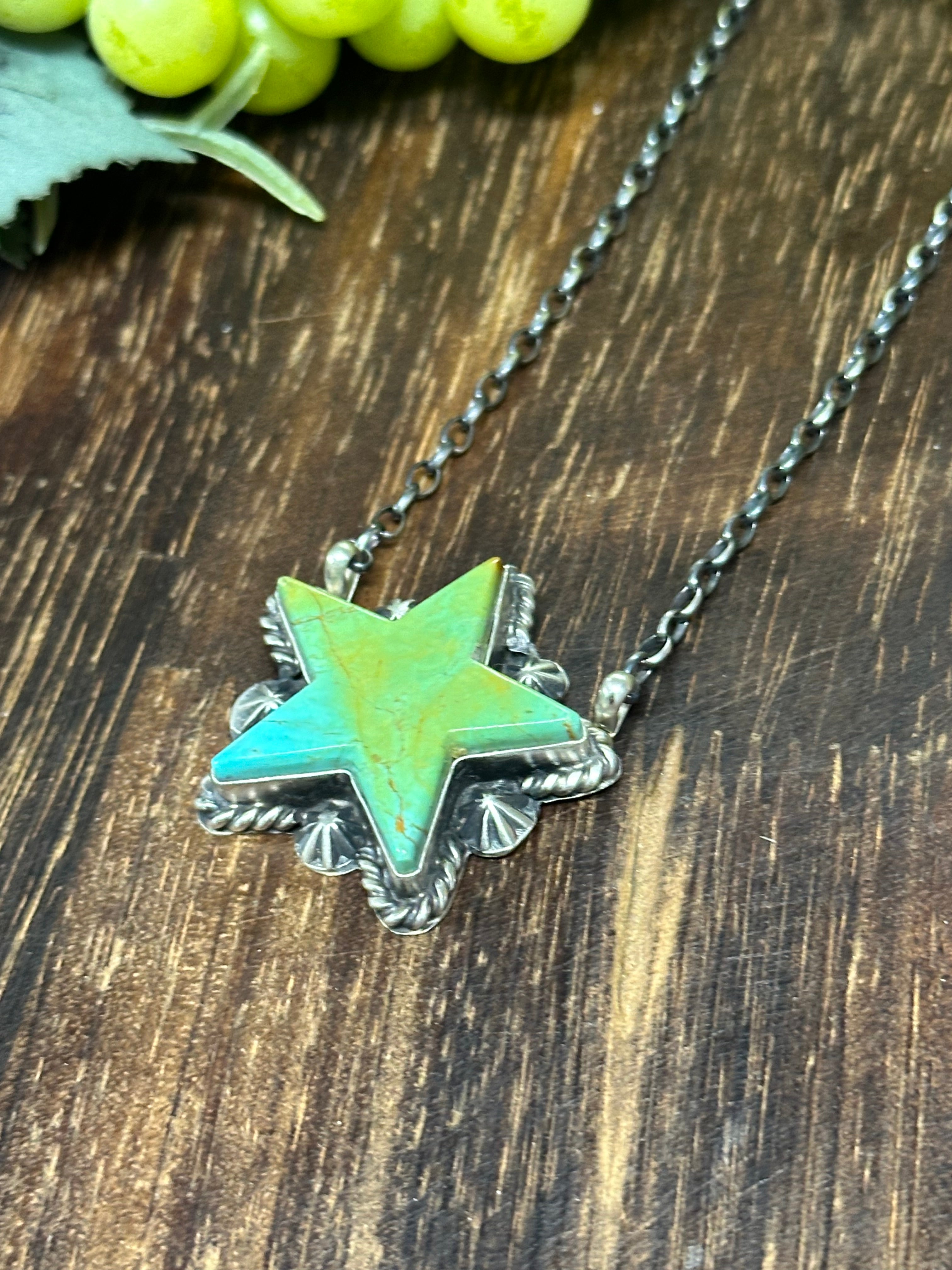 Donovan Skeets Kingman Turquoise & Sterling Silver Star Necklace