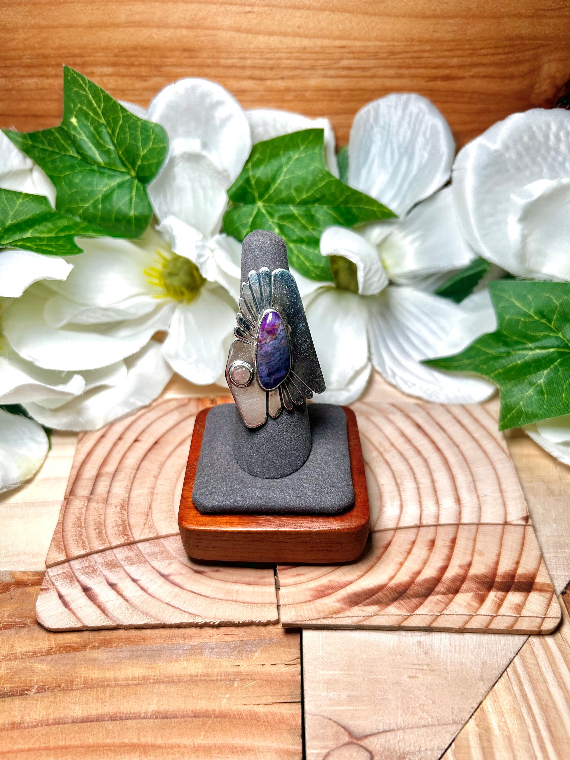 Navajo Made Sugilite & Sterling Silver Adjustable Ring