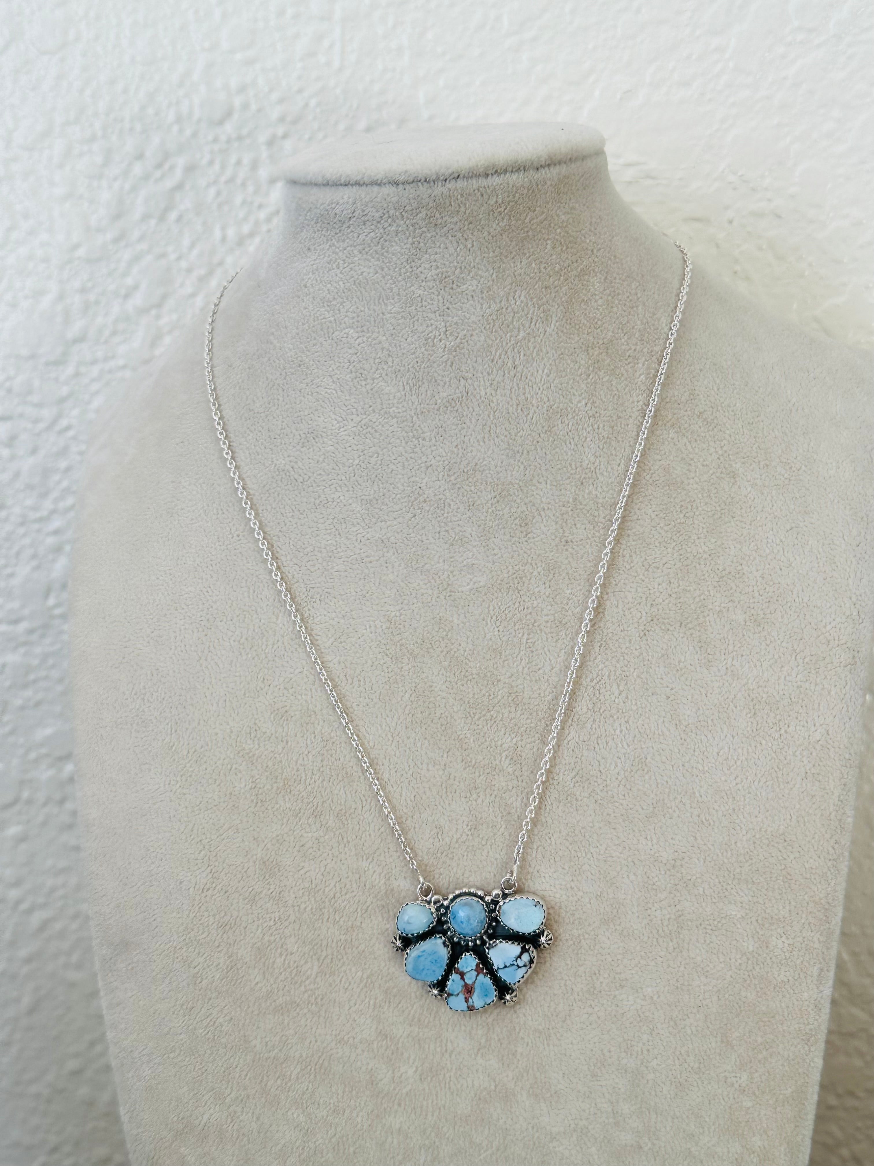 Southwest Handmade Golden Hills Turquoise & Sterling Silver Necklace