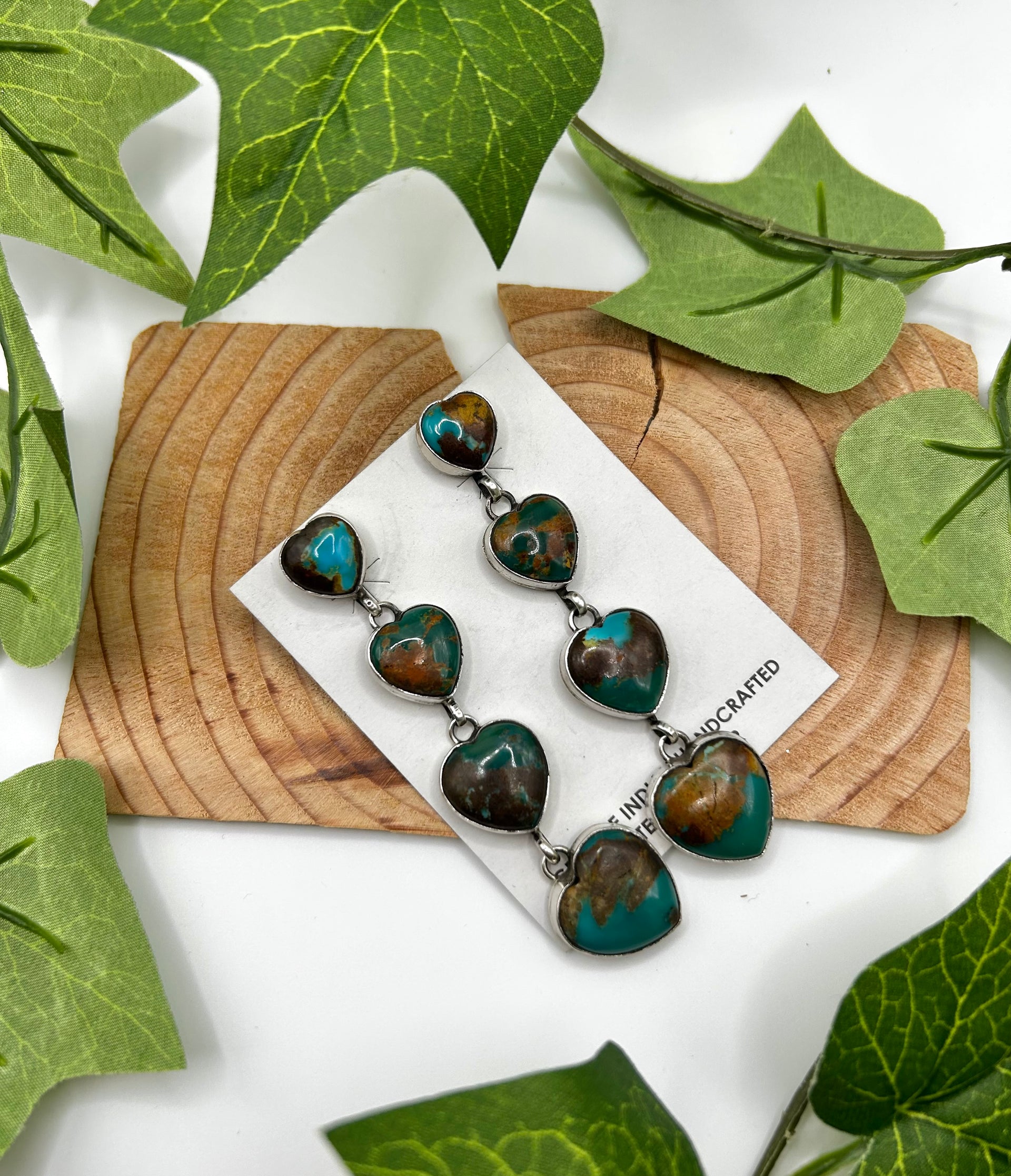 Navajo Made Fox Turquoise & Sterling Silver Post Dangle Earrings