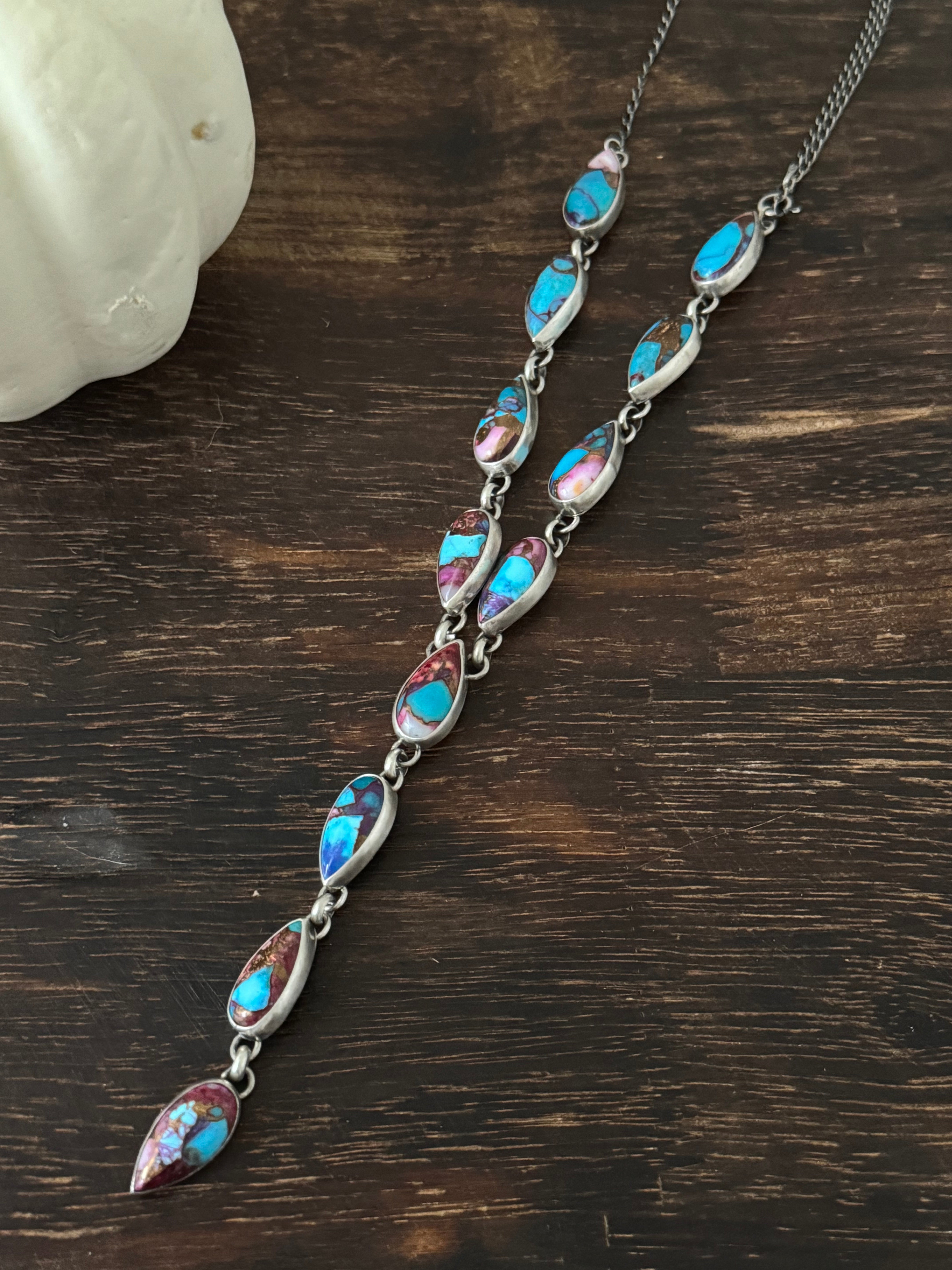 Larry Kaye Purple Mohave Turquoise and Sterling Silver Necklace Set