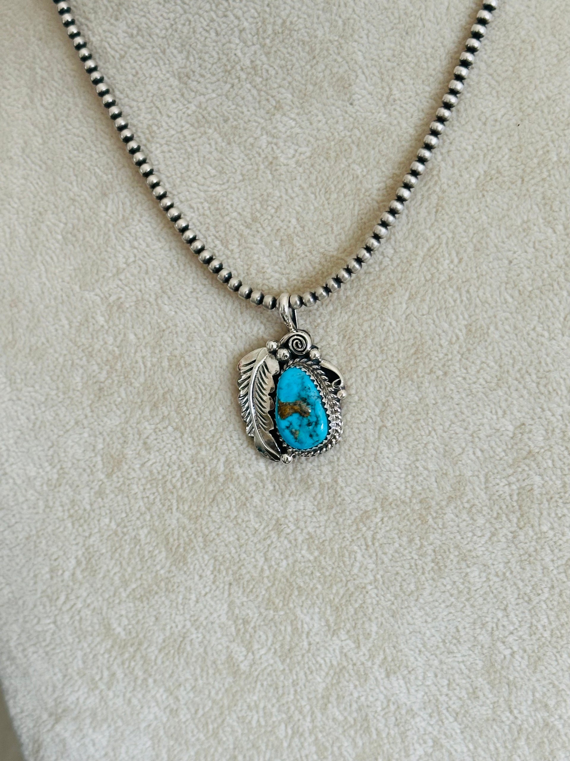 Julia Etsitty Kingman Turquoise & Sterling Silver Pendants