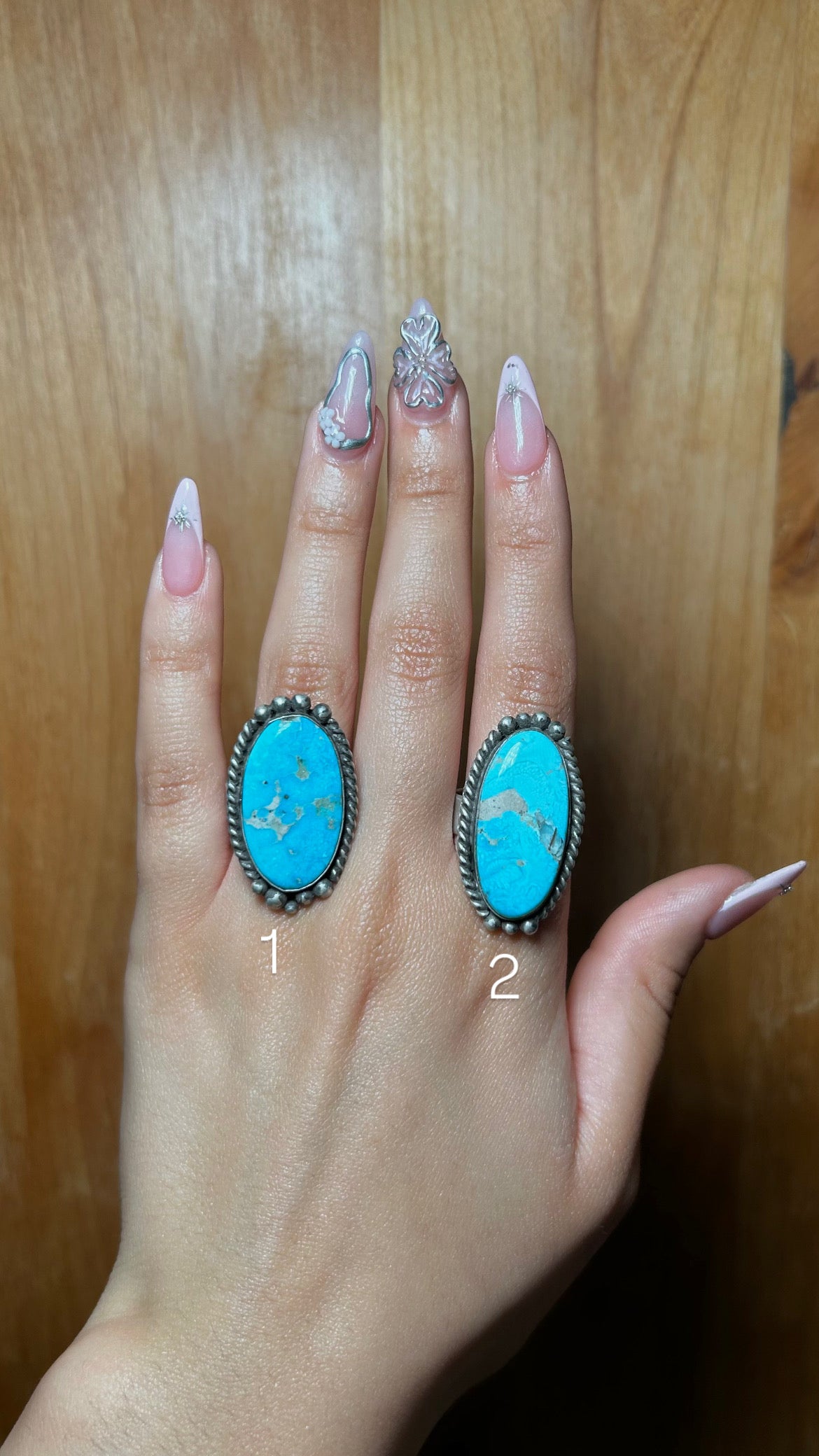 Zachariah David Blue Bird Turquoise & Sterling Silver Adjustable Ring