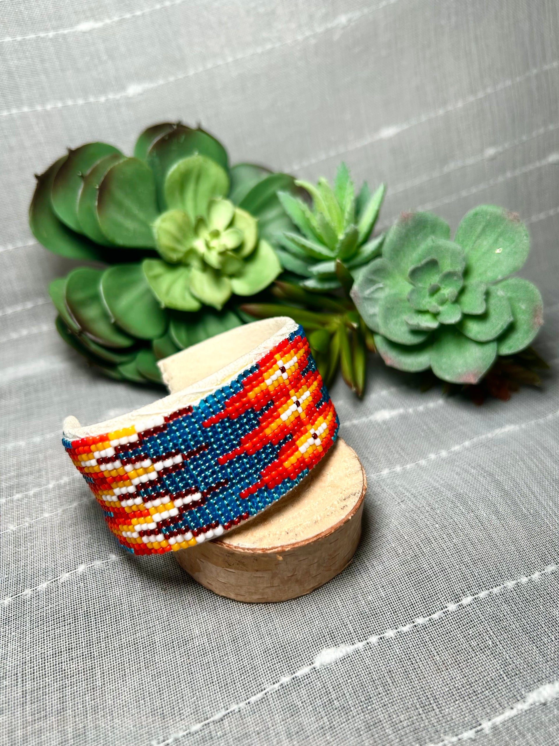 Navajo Made Beaded Cuff Bracelet