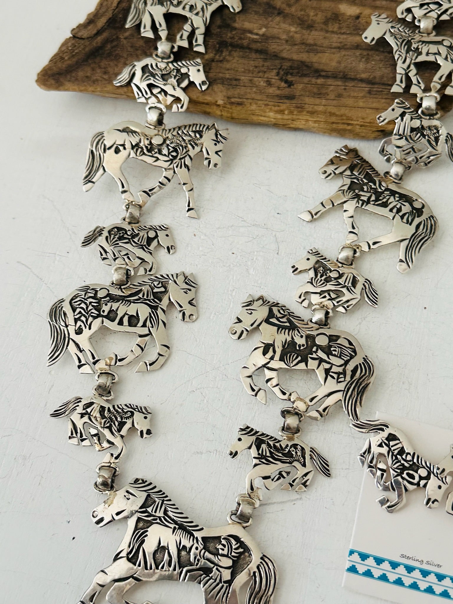 Lloyd Becenti Sterling Silver Horse Necklace Set