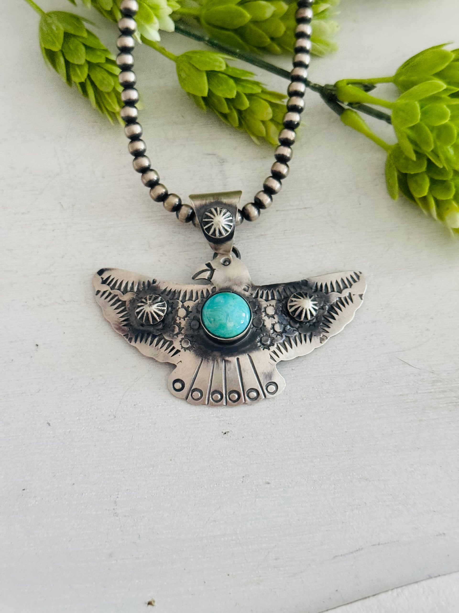 Chimney Butte Kingman Turquoise & Sterling Silver Pendant