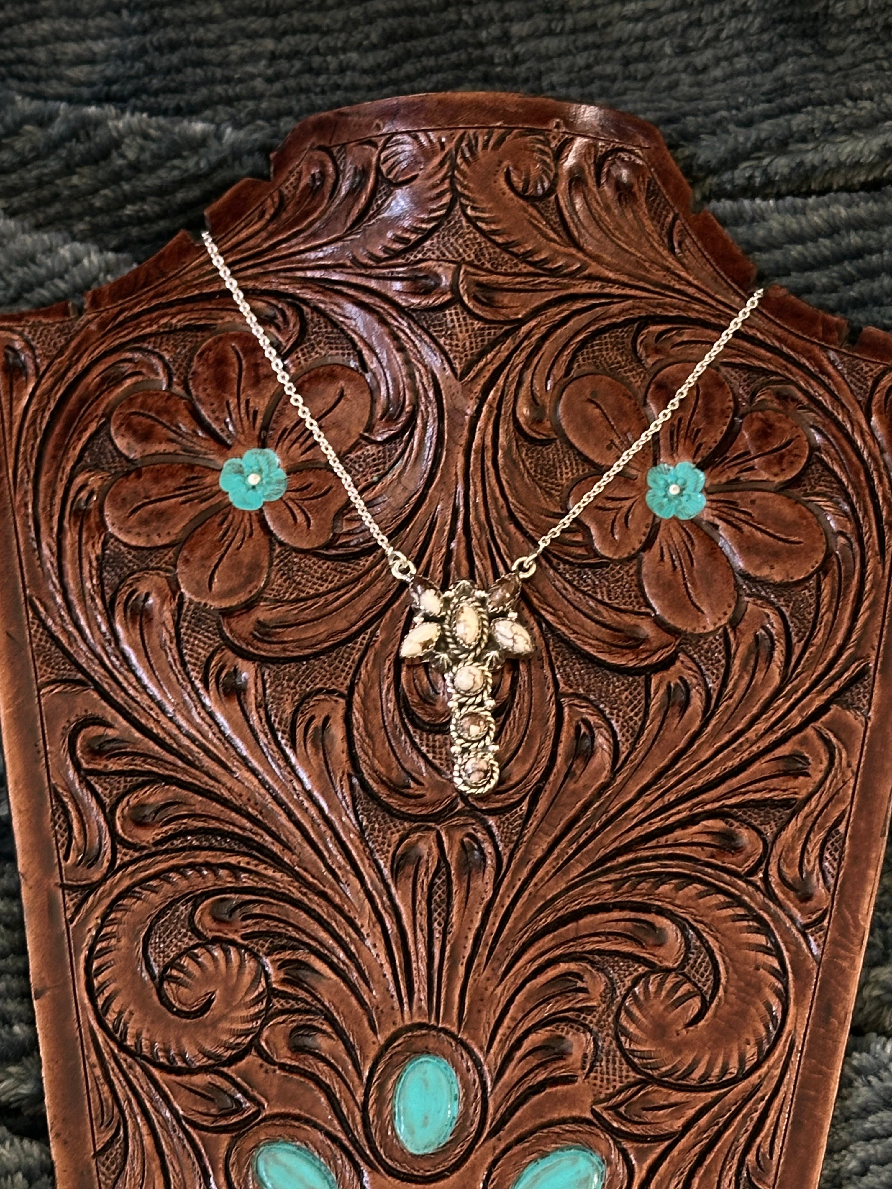 TTD “Whirlwind” Wild Horse & Sterling Silver Cluster Necklace