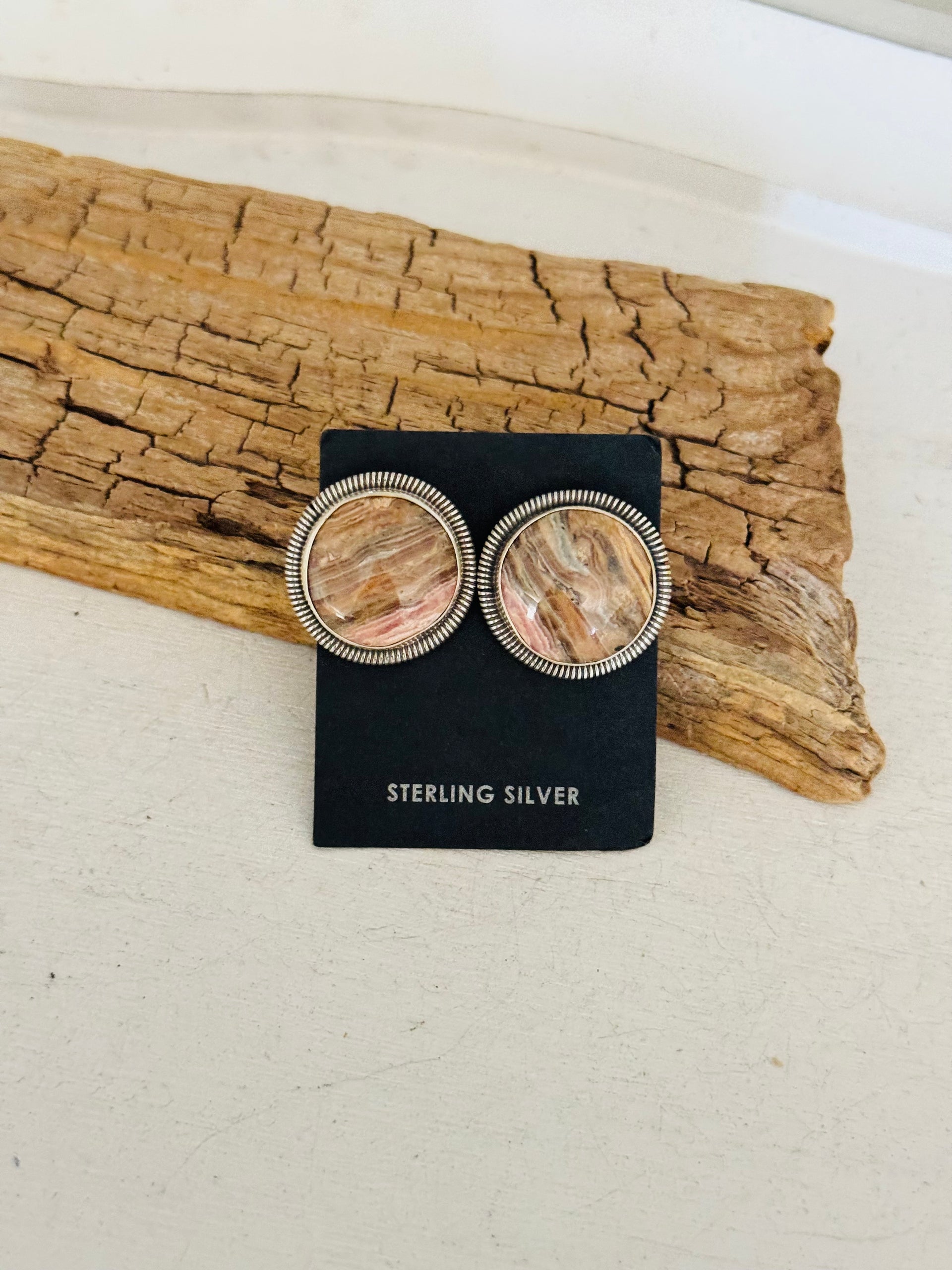 Wydell Billie Rhodochrosite & Sterling Silver Post Earrings