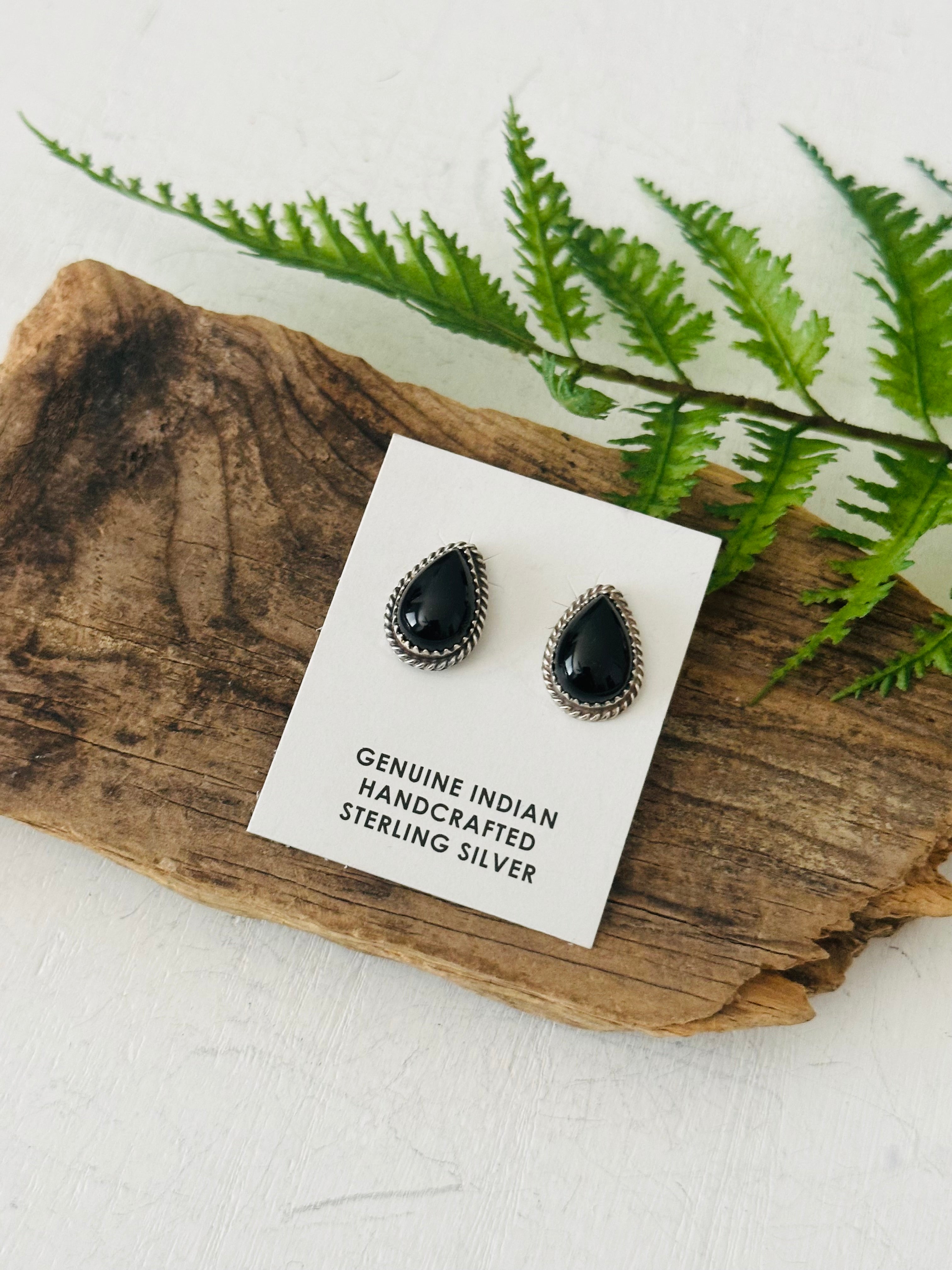 Theresa Smith Onyx & Sterling Silver Post Earrings