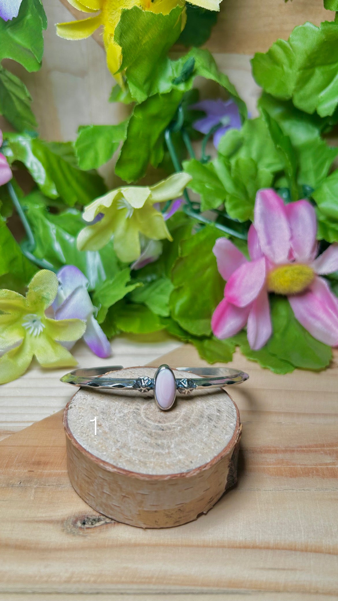 Navajo Made Pink Conch & Sterling Silver Cuff Bracelet