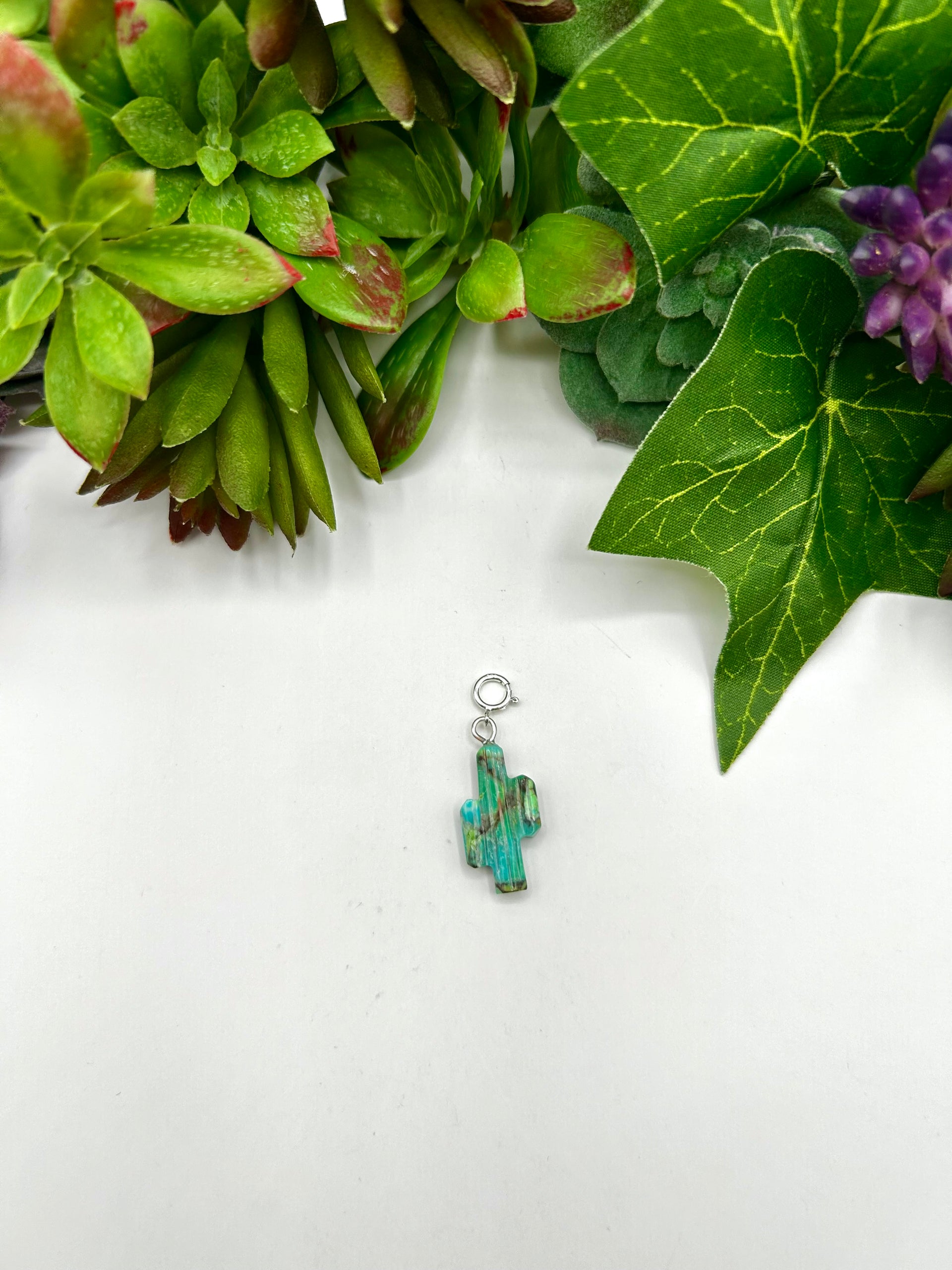 Navajo Made Mohave Turquoise & Sterling Silver Charms