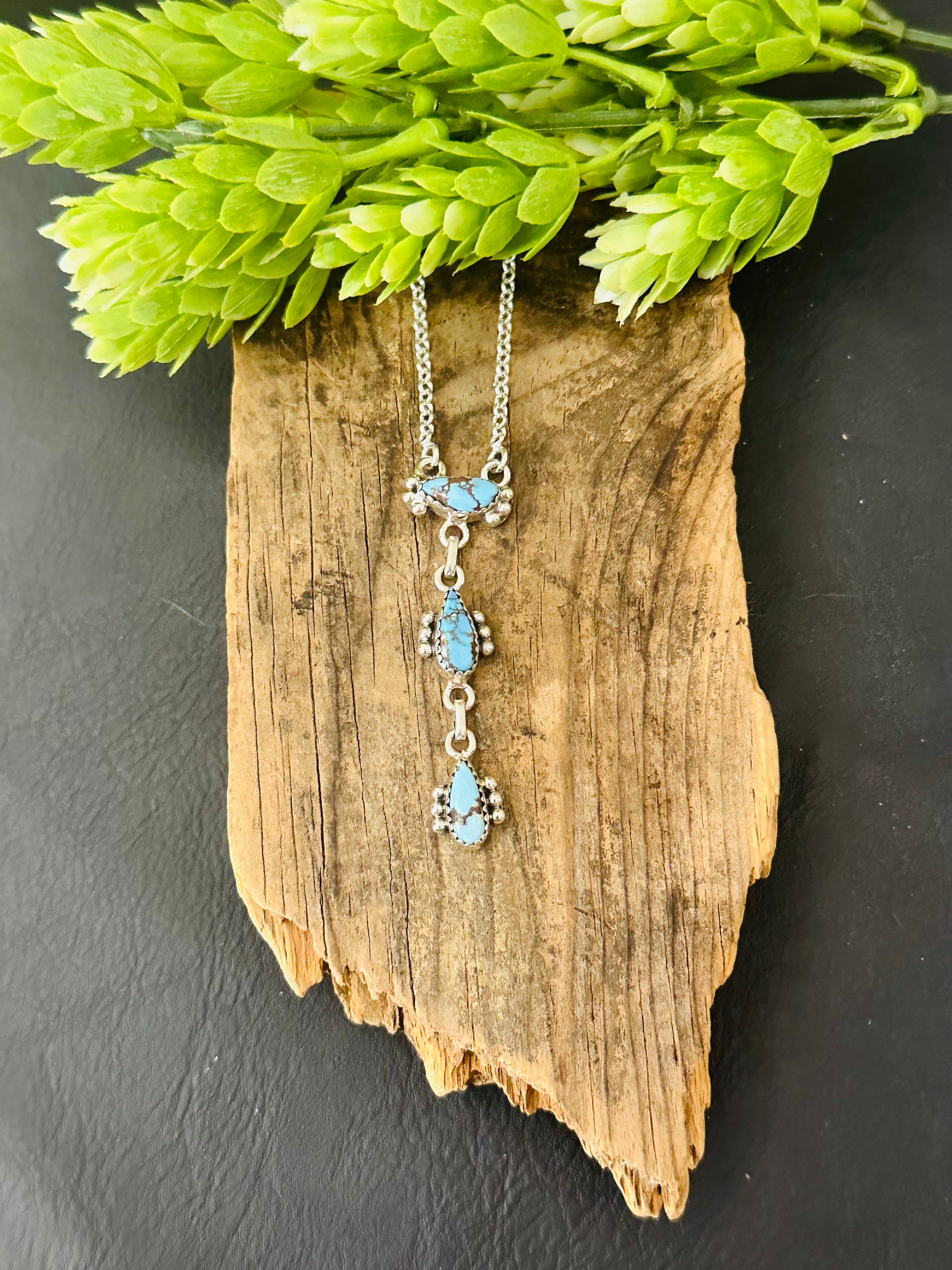 Southwest Handmade Golden Hills Turquoise & Sterling Silver Necklace