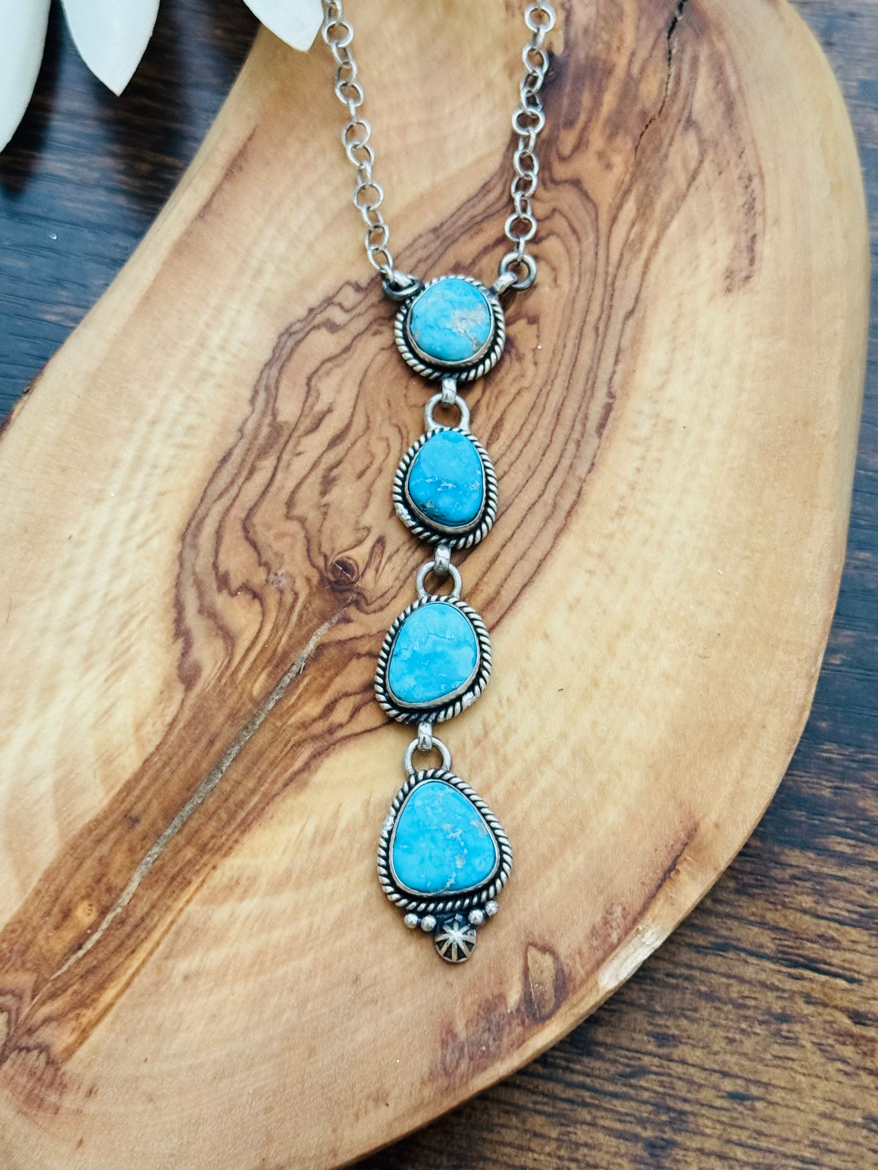 Southwest Handmade Valley Blue Turquoise & Sterling Silver Necklace