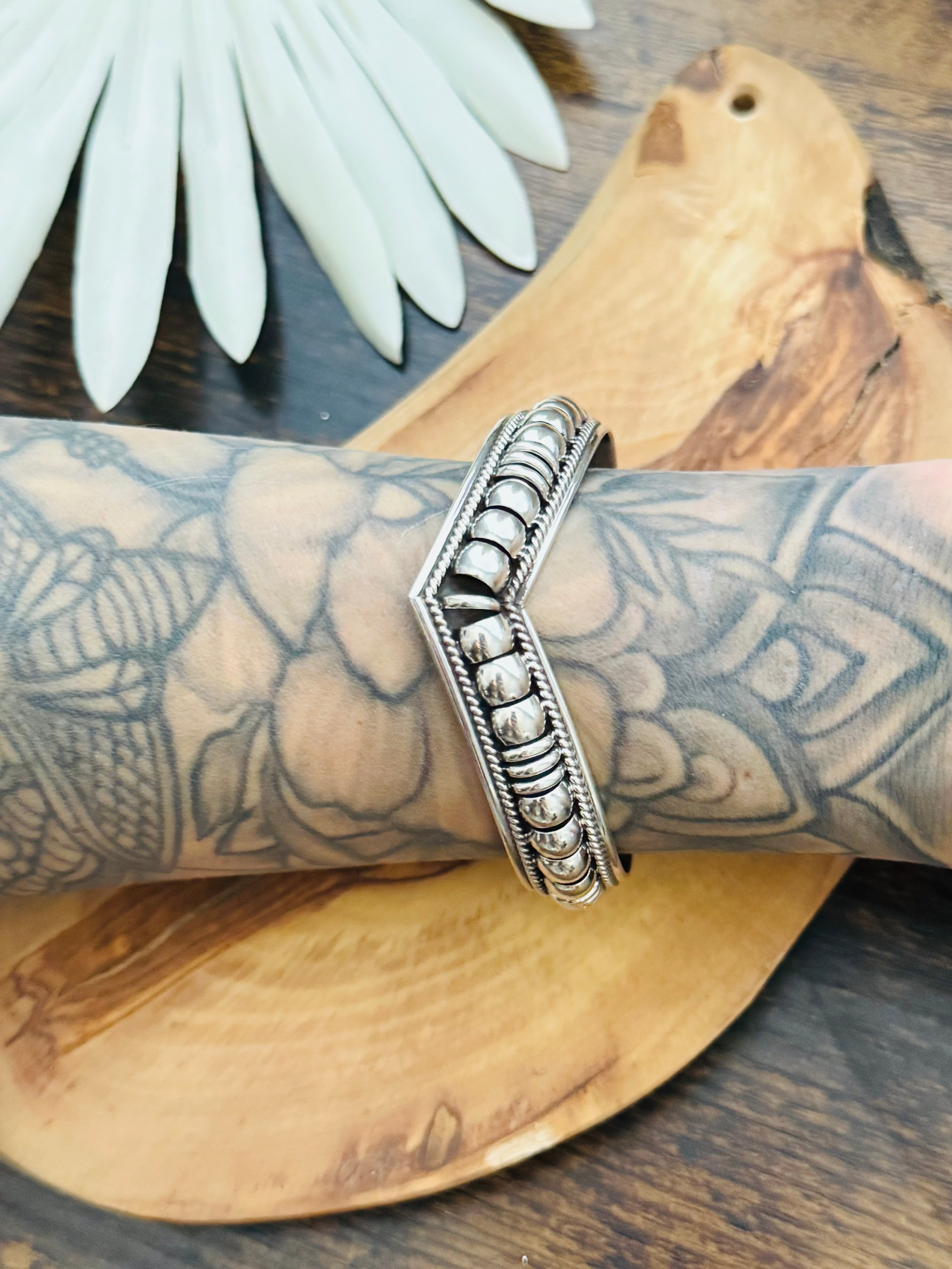 Navajo Made Sterling Silver Cuff Bracelet