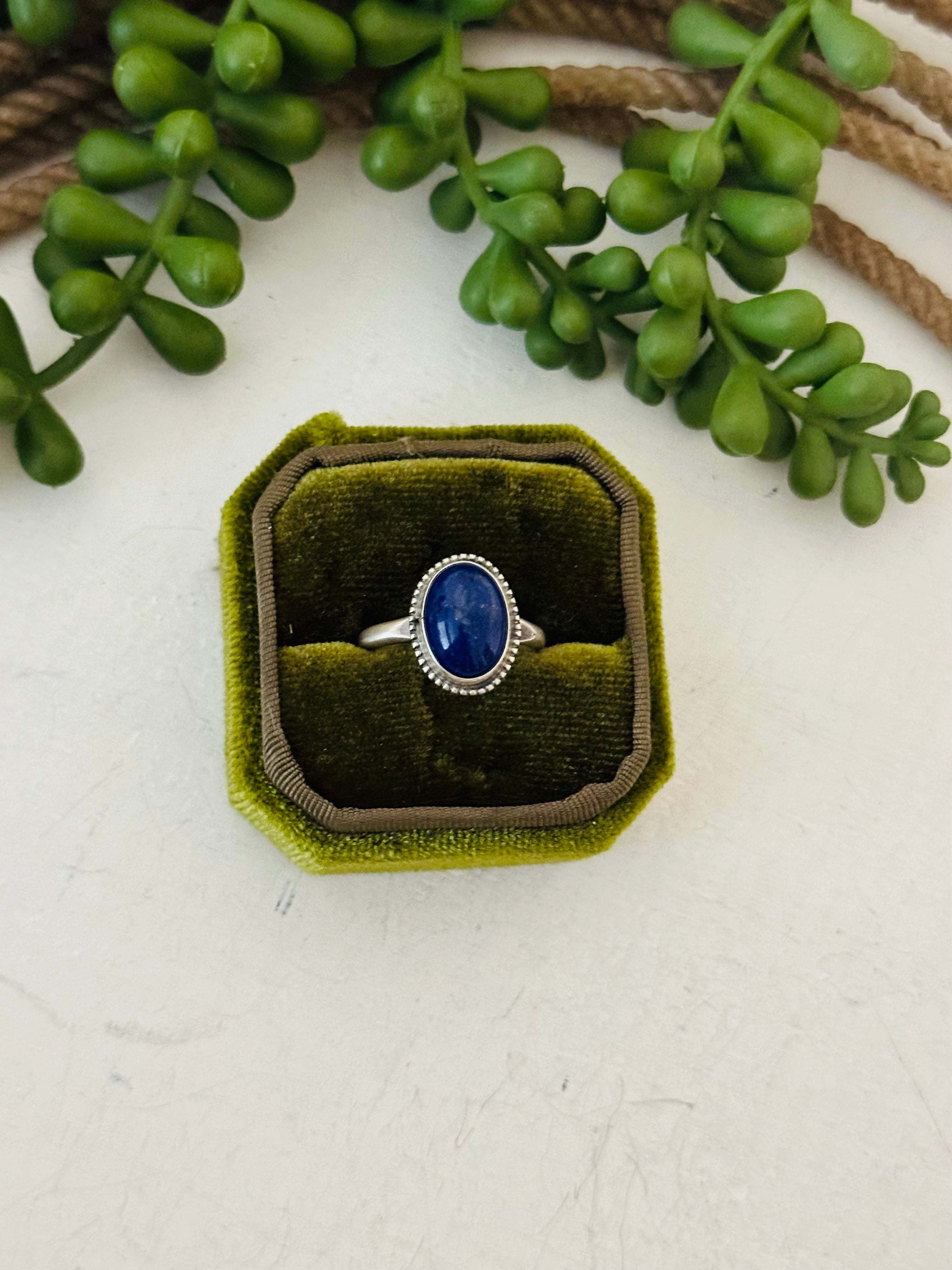 Navajo Made Lapis & Sterling Silver Ring