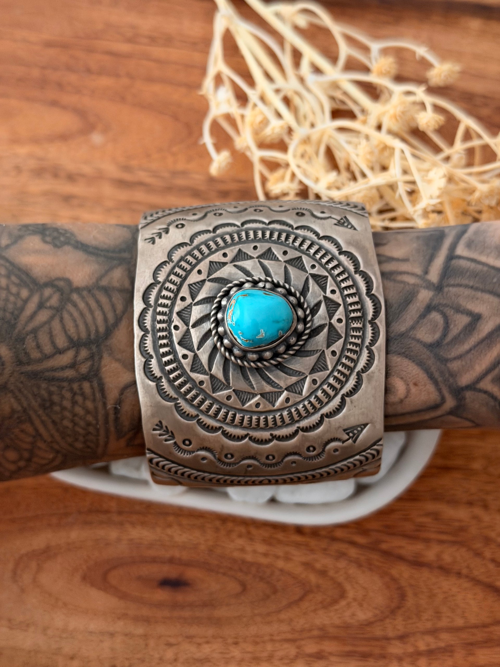 Ronald Tom Royston Turquoise & Sterling Silver Cuff Bracelet