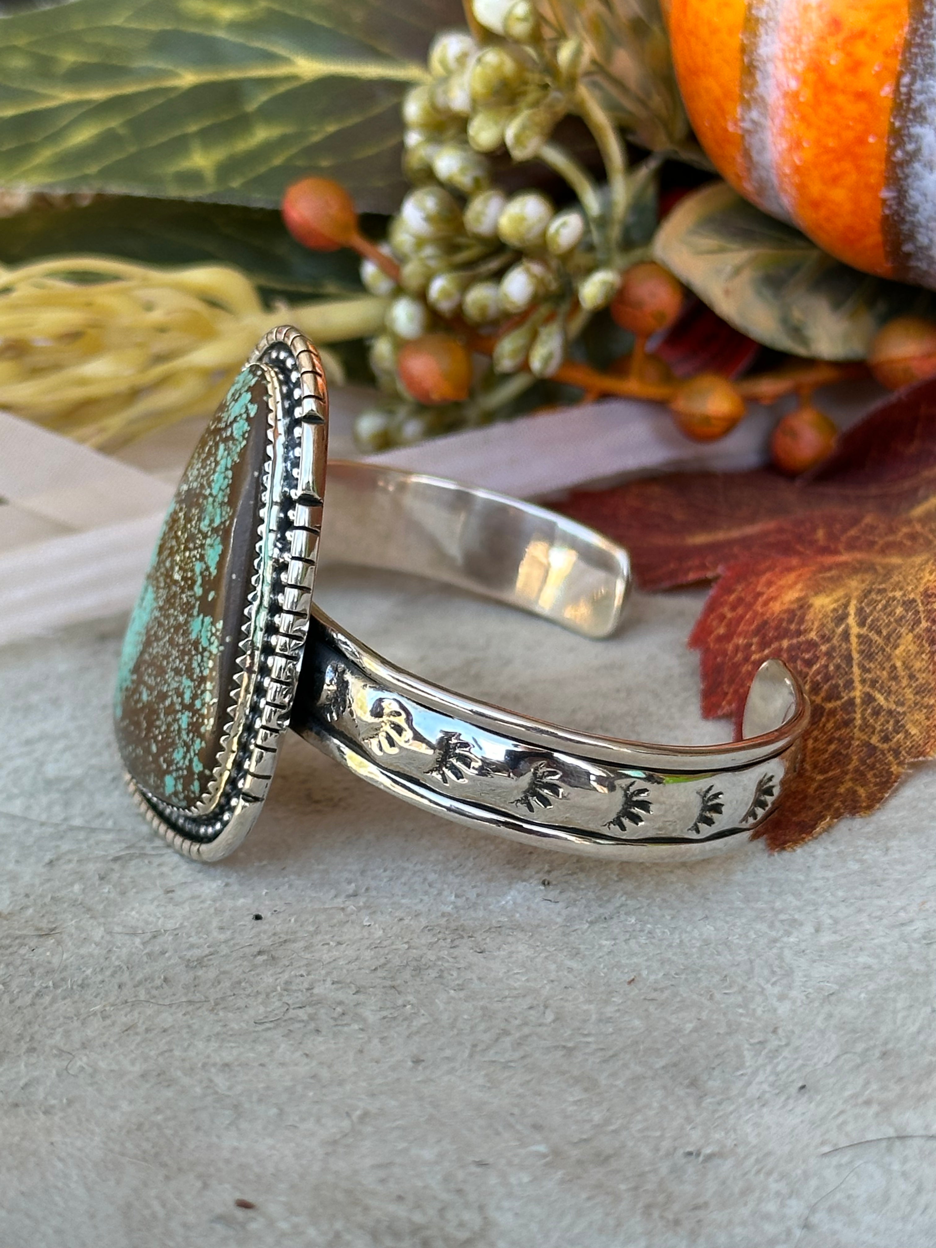 Southwest Made #8 Turquoise & Sterling Silver Cuff Bracelet
