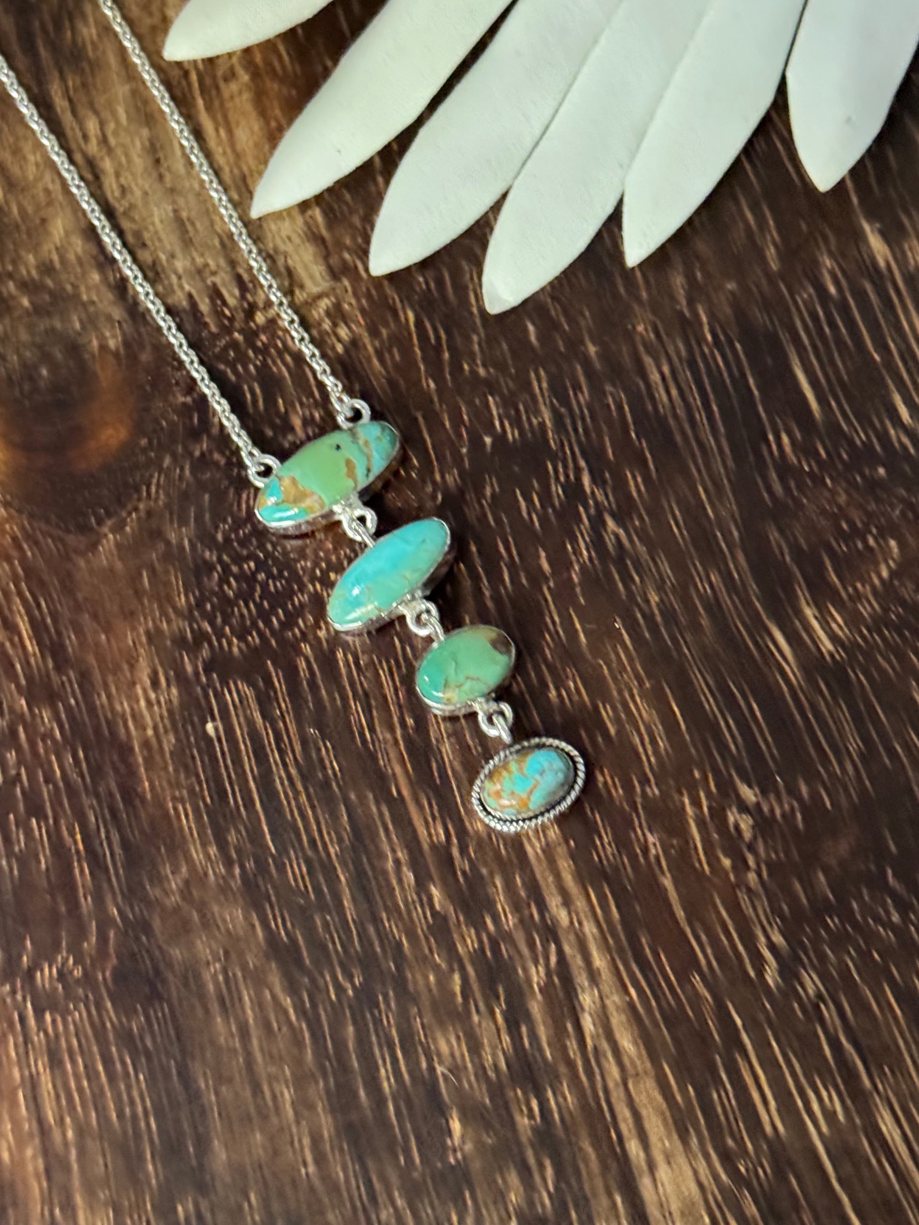 Southwest Handmade Kingman Turquoise & Sterling Silver Necklace