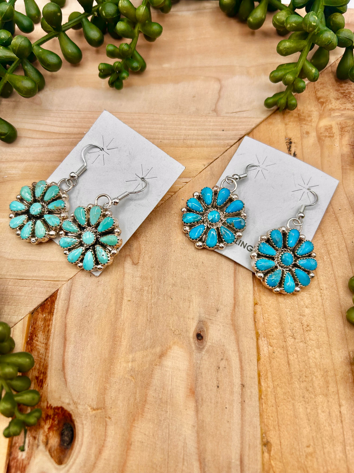 Alicia Wilson Kingman Turquoise & Sterling Silver Hook Earrings