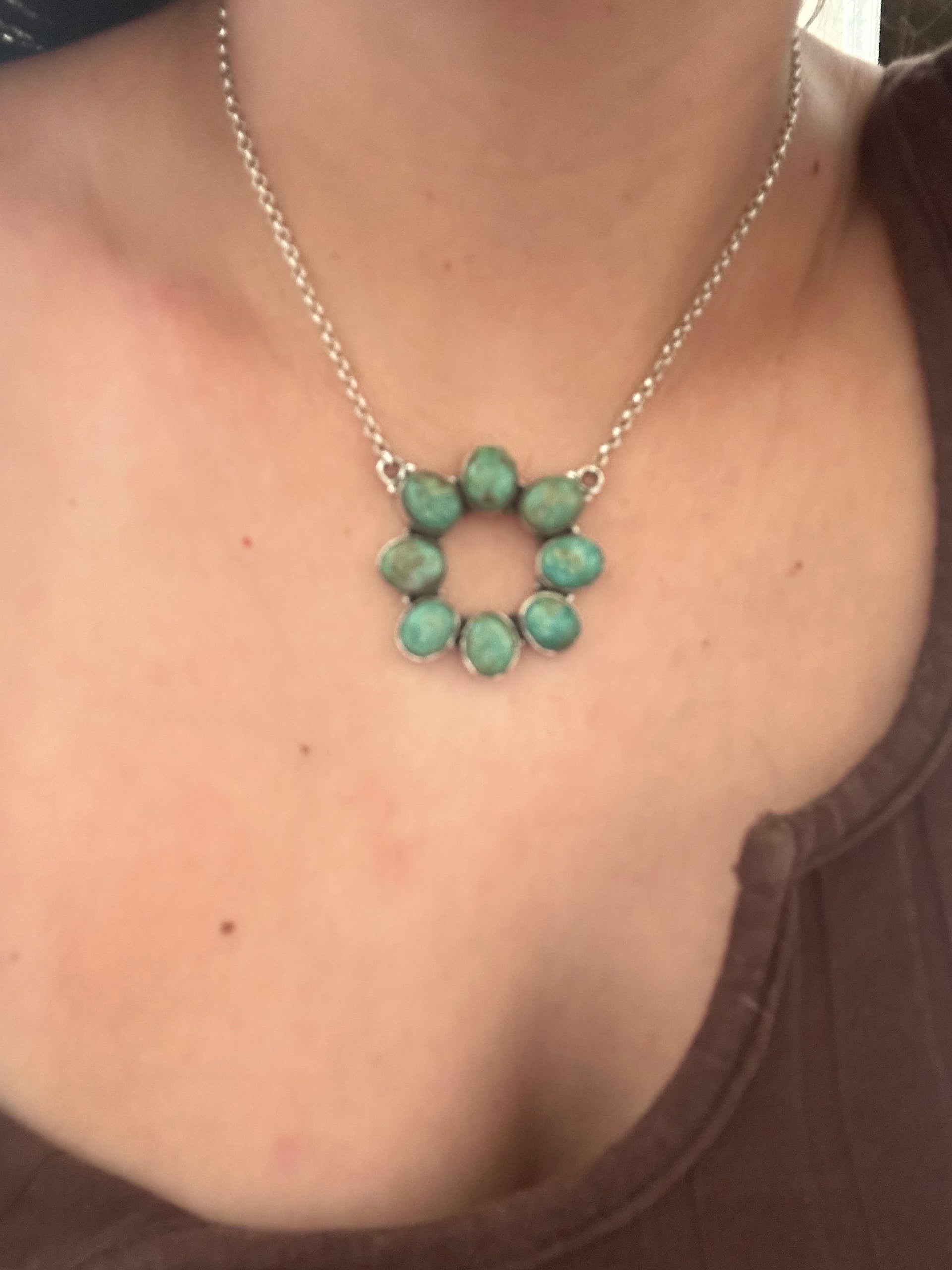 Southwest Made Kingman Turquoise & Sterling Silver Necklace