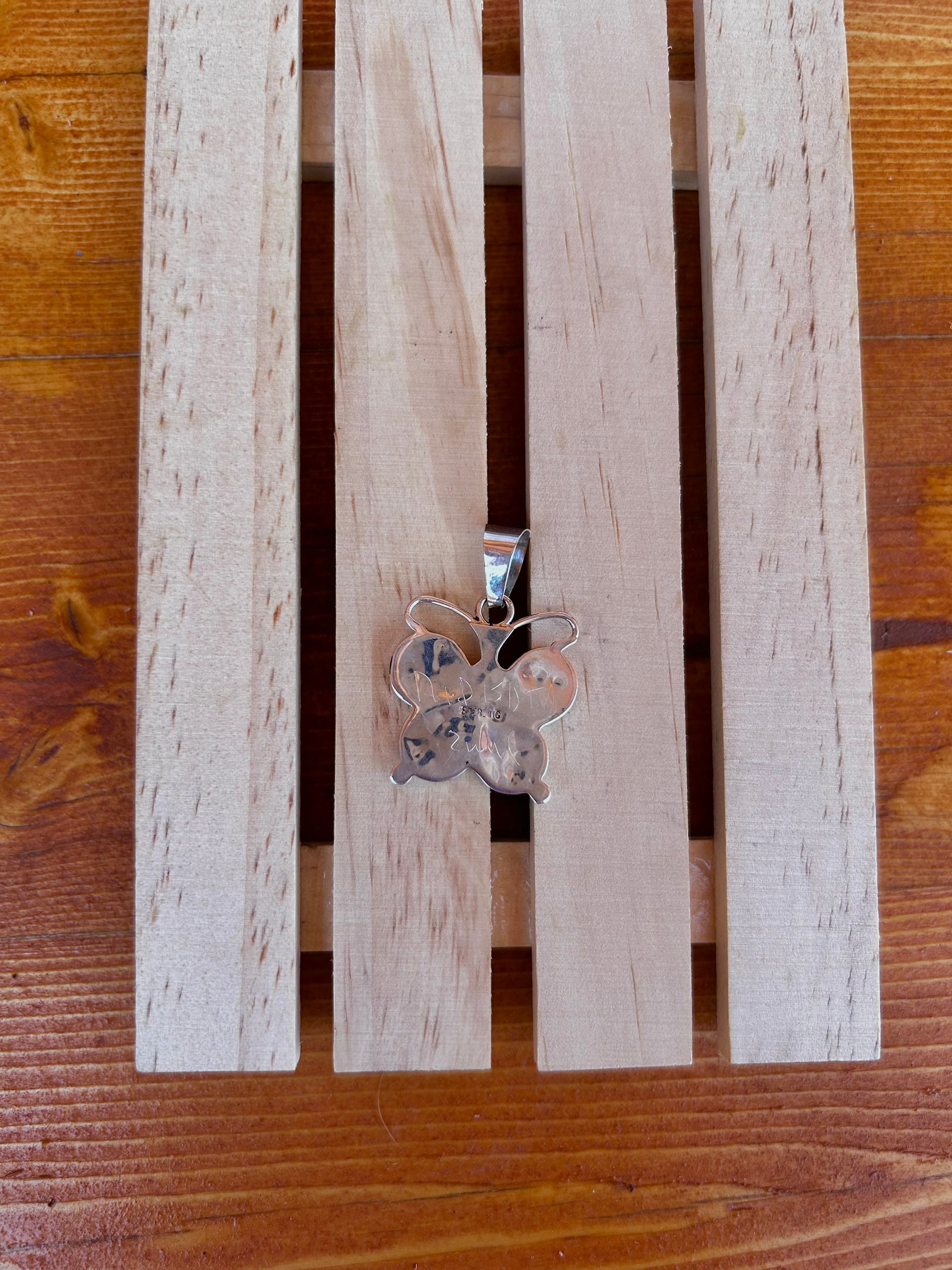 Zuni Multi Stone Inlay & Sterling Silver Pendant