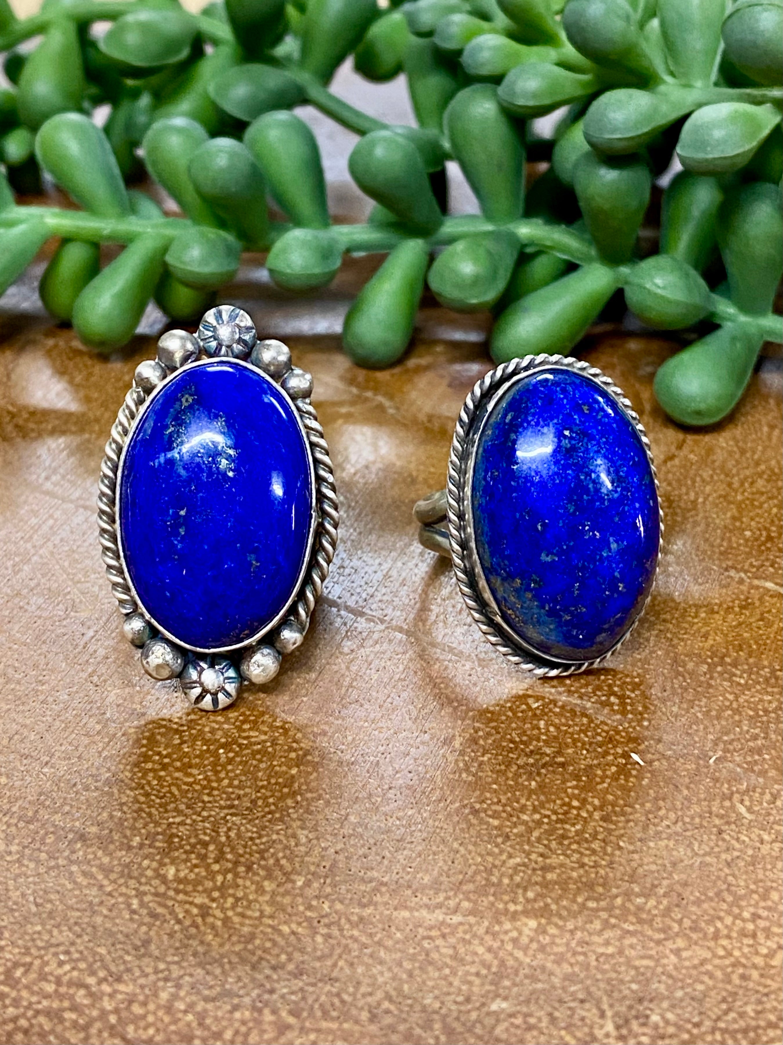 Navajo Made Lapis & Sterling Silver Rings