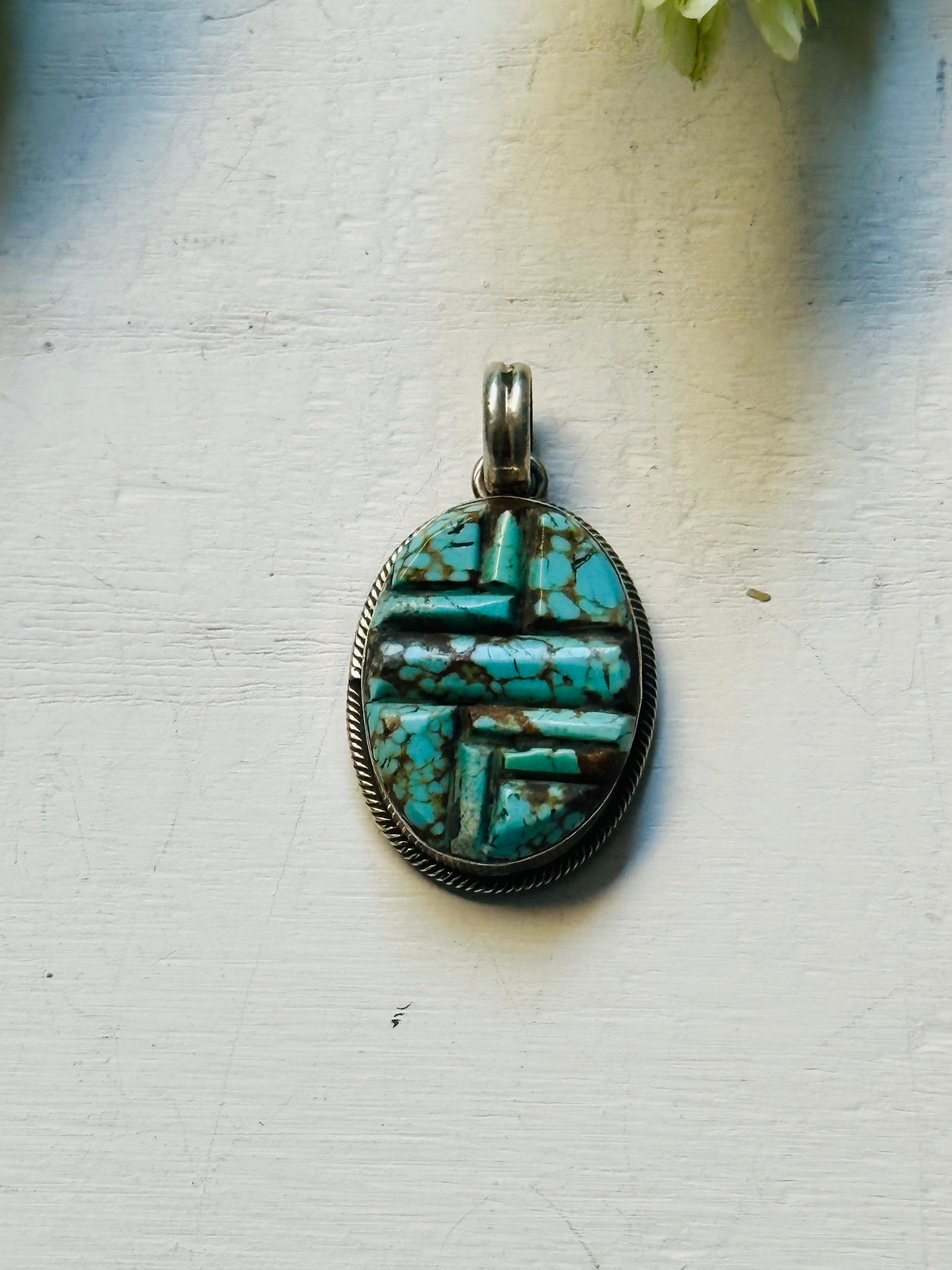 Scott Skeets #8 Turquoise & Sterling Silver Pendant