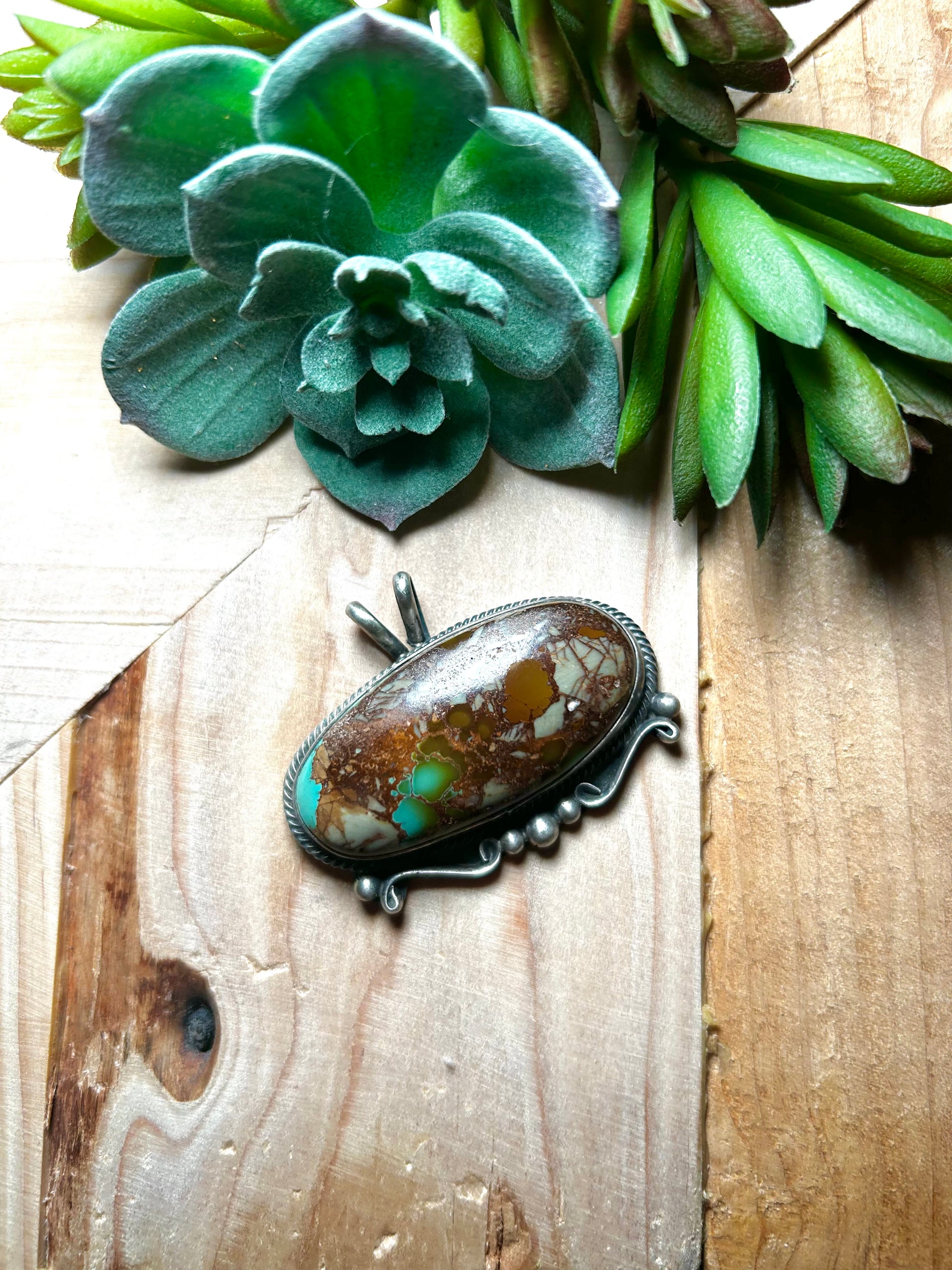 Sheila Becenti Royston Turquoise & Sterling Silver Pendant