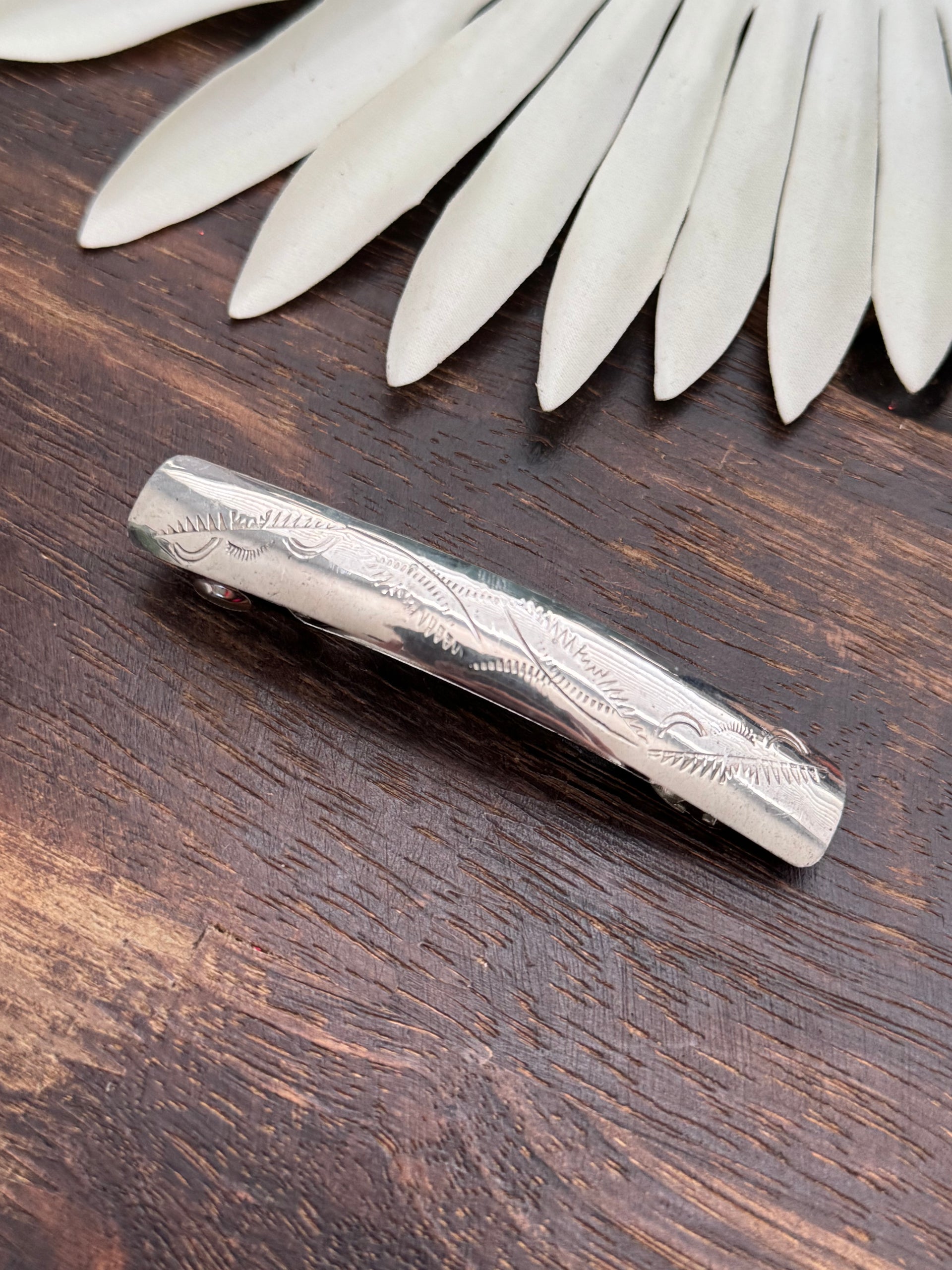 Navajo Made Sterling Silver Hair Barrette