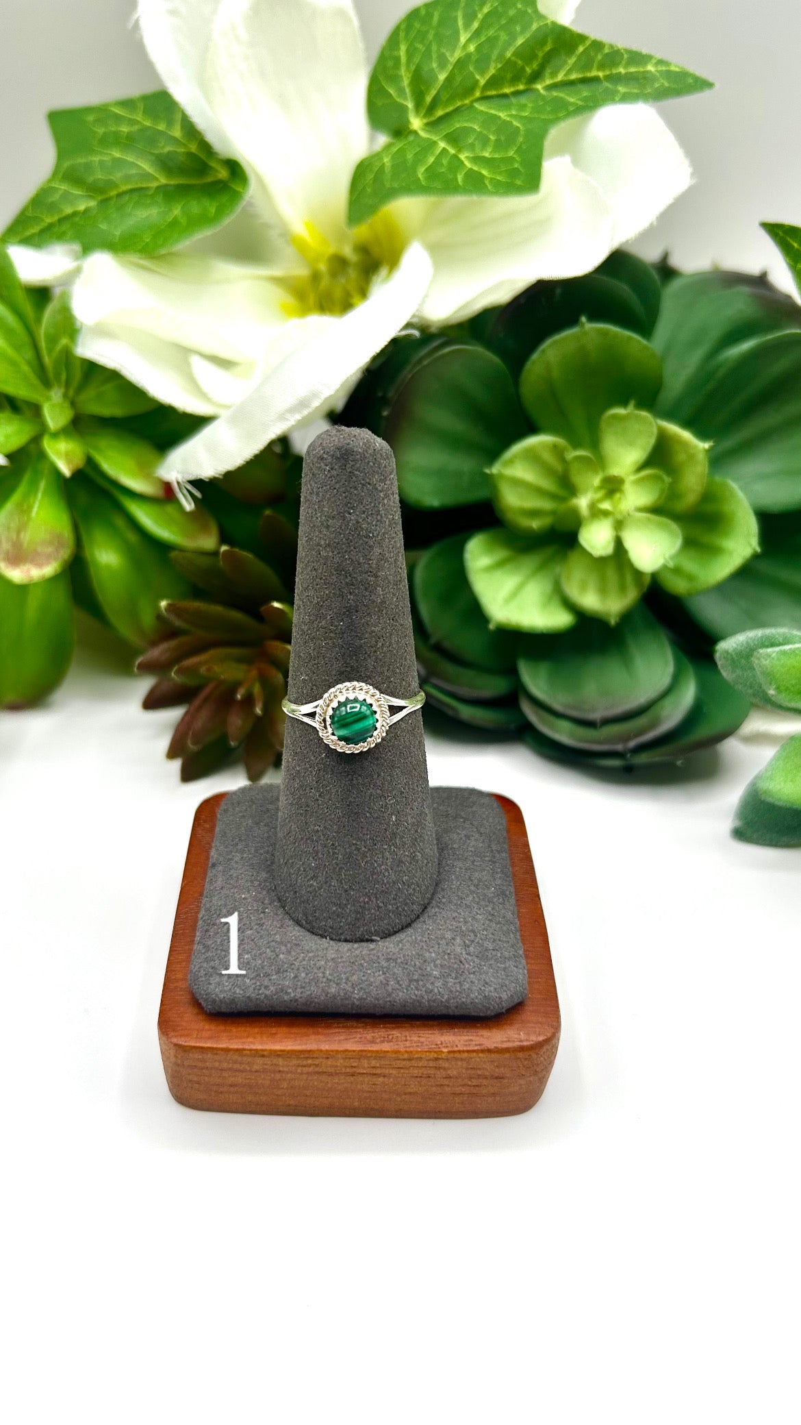 Navajo Made Malachite & Sterling Silver Ring