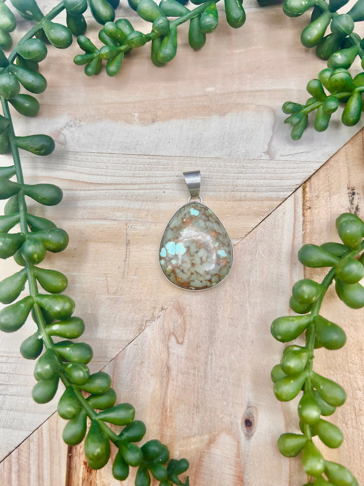 Navajo Made Mine 8 Turquoise & Sterling Silver Pendant