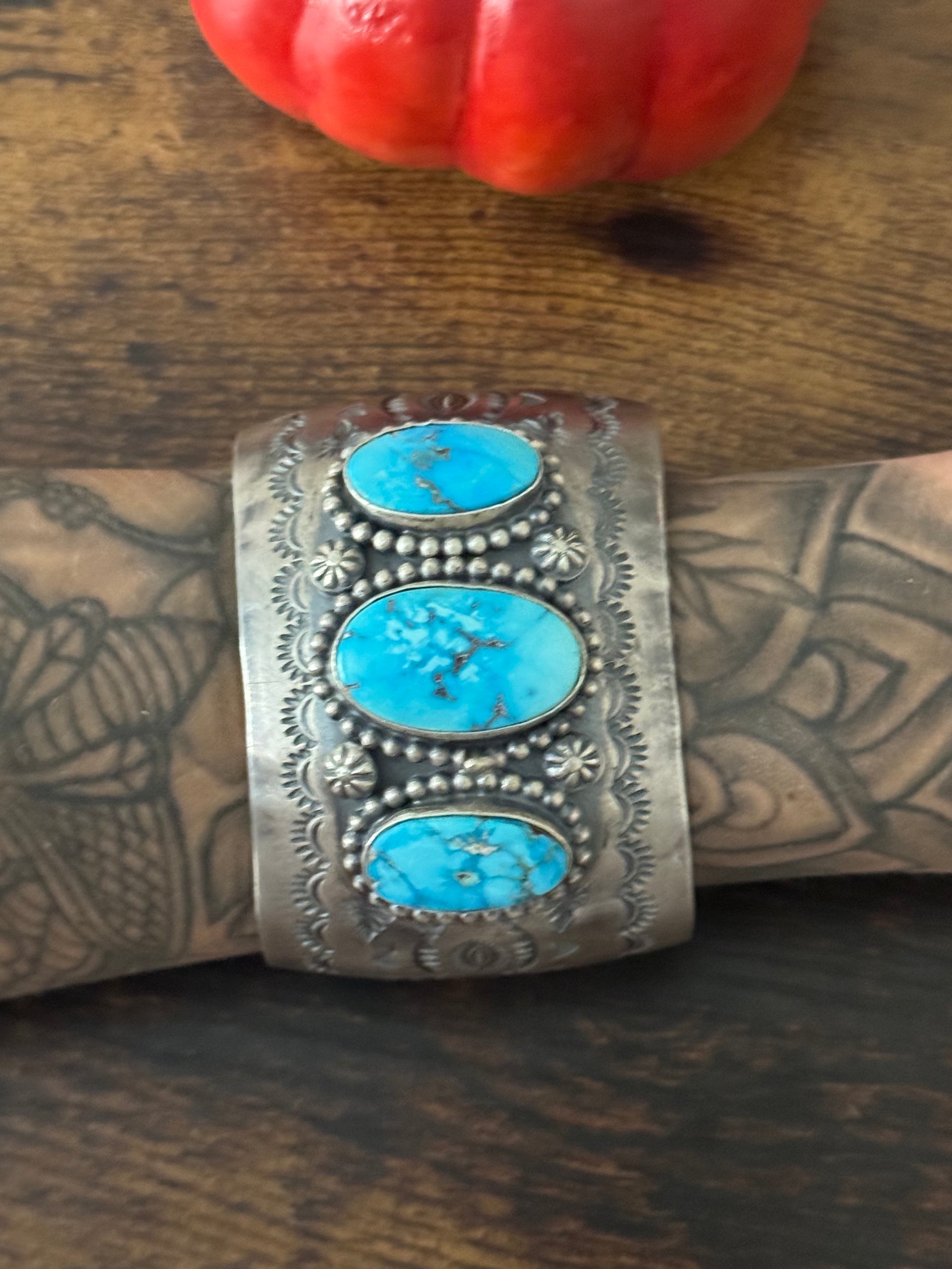 Delbert Secatero Valley Blue Turquoise & Sterling Silver Cuff Bracelet