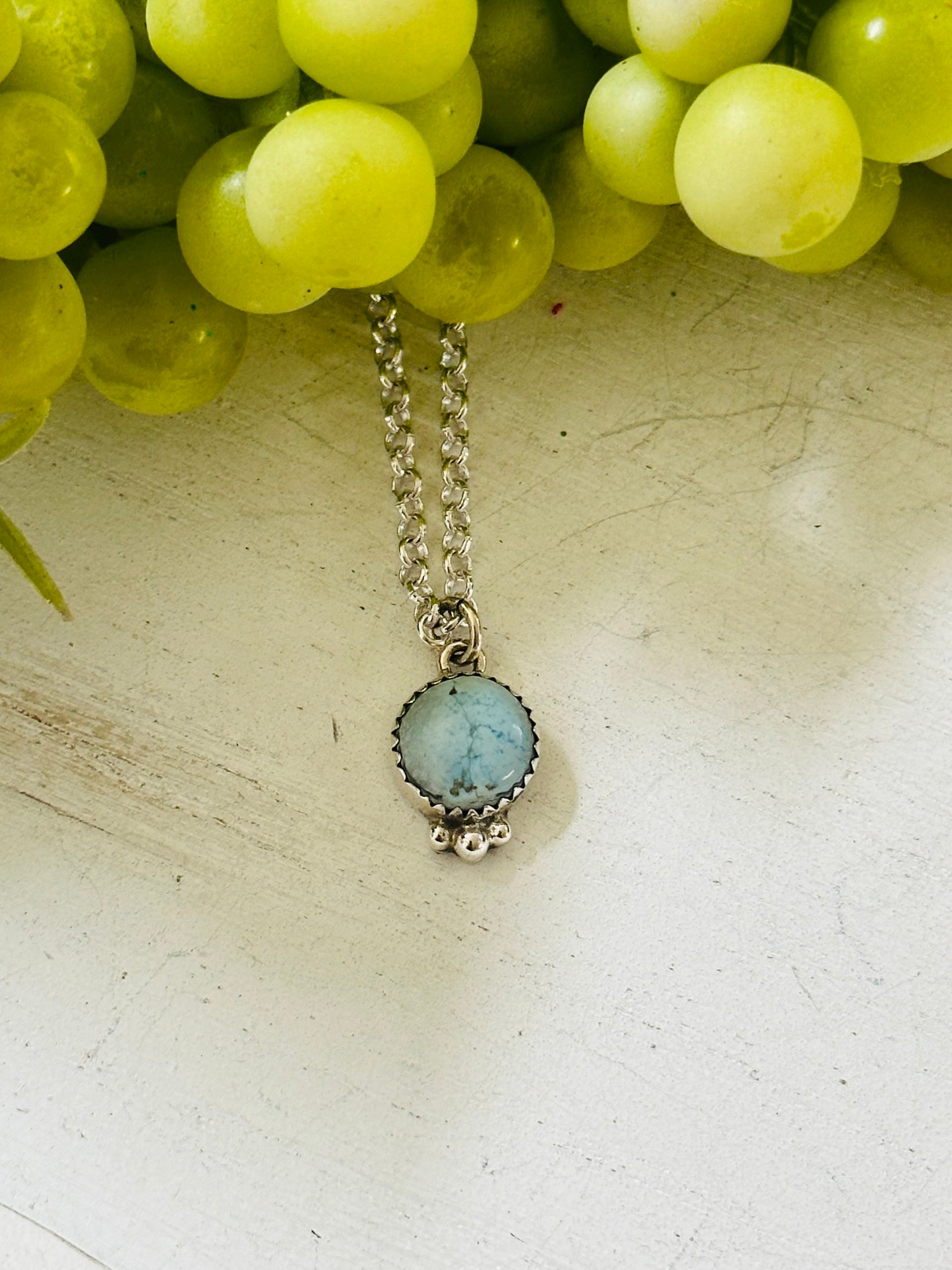 Southwest Handmade Golden Hills Turquoise & Sterling Silver Necklace