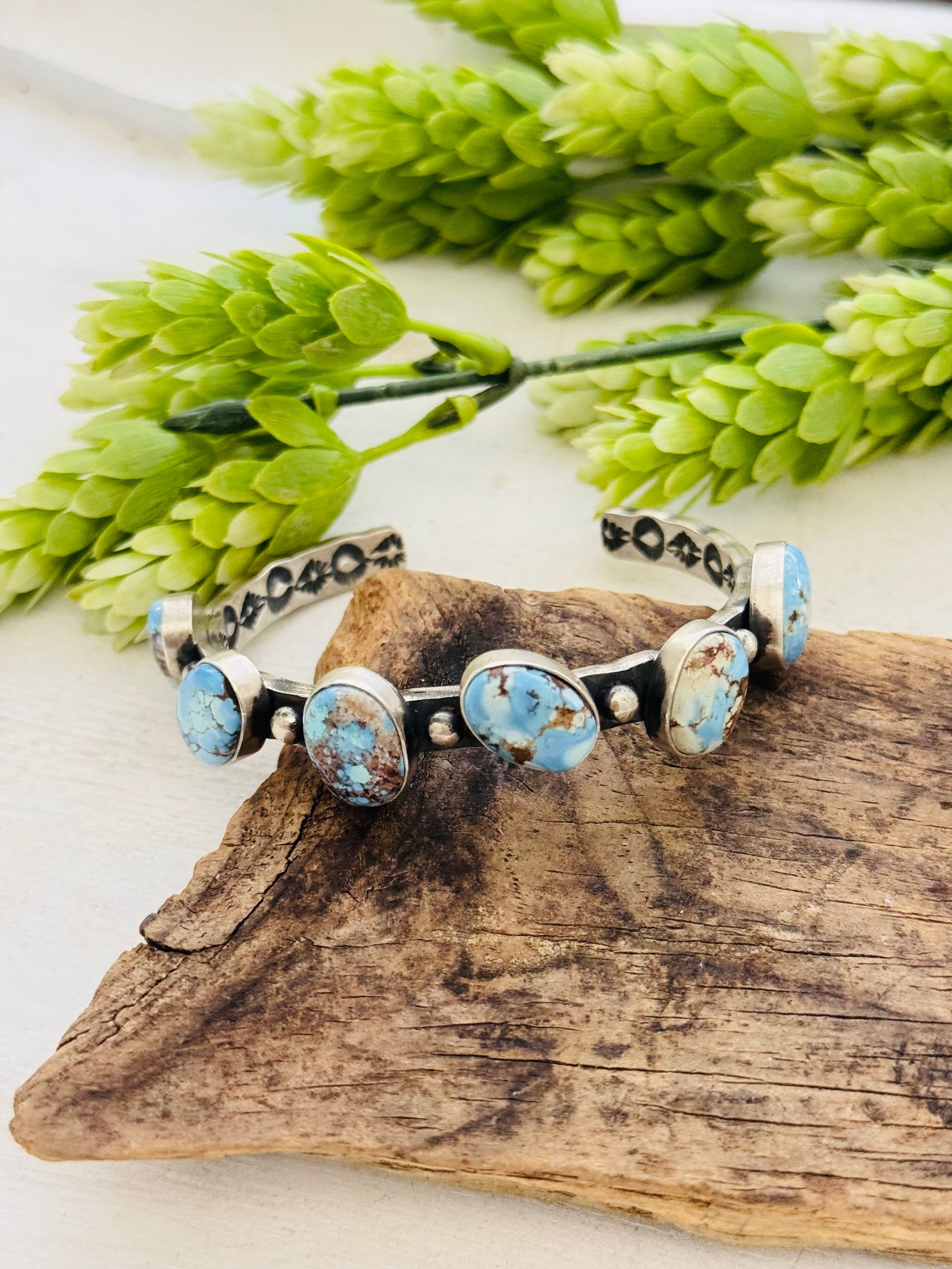 LeRoy James Golden Hills Turquoise & Sterling Silver Cuff Bracelet