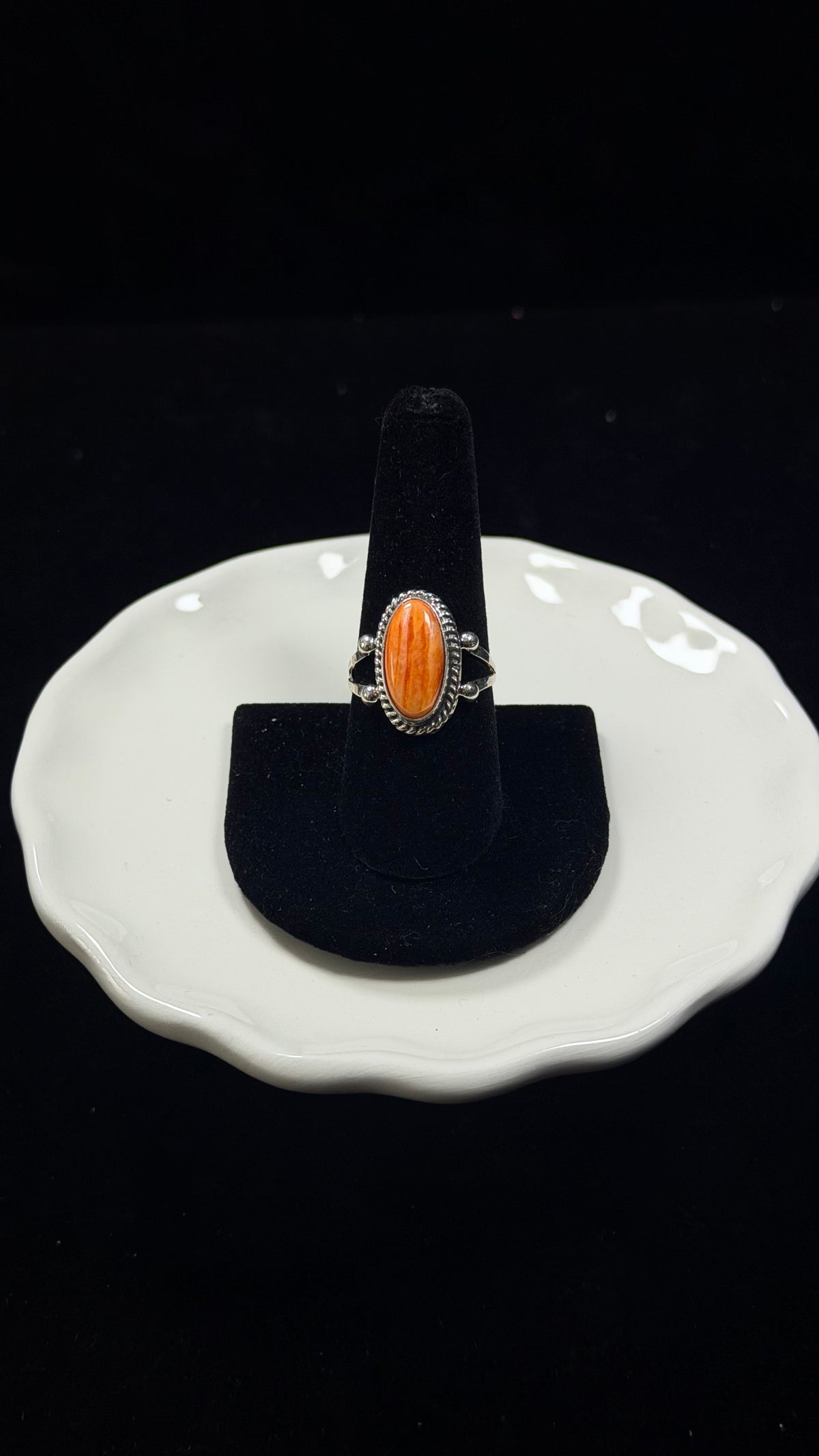 Navajo Made Spiny Oyster & Sterling Silver Ring